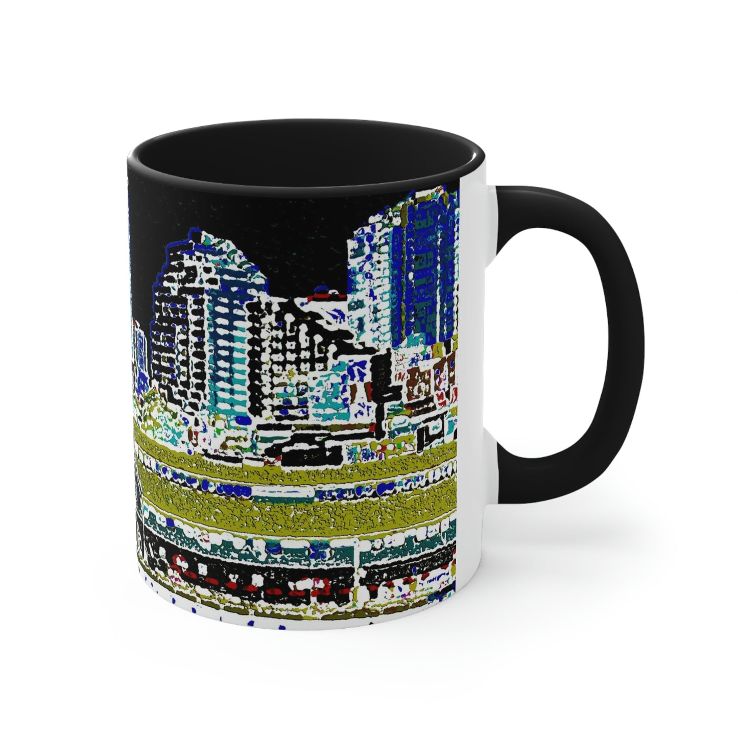 Accent Coffee Mug, 11oz ... That Classic Wheel ... 'Seattle's Wheel' ... & An Old Classic Waterside Vendors ...  'Family Archives' ... Original Works ...