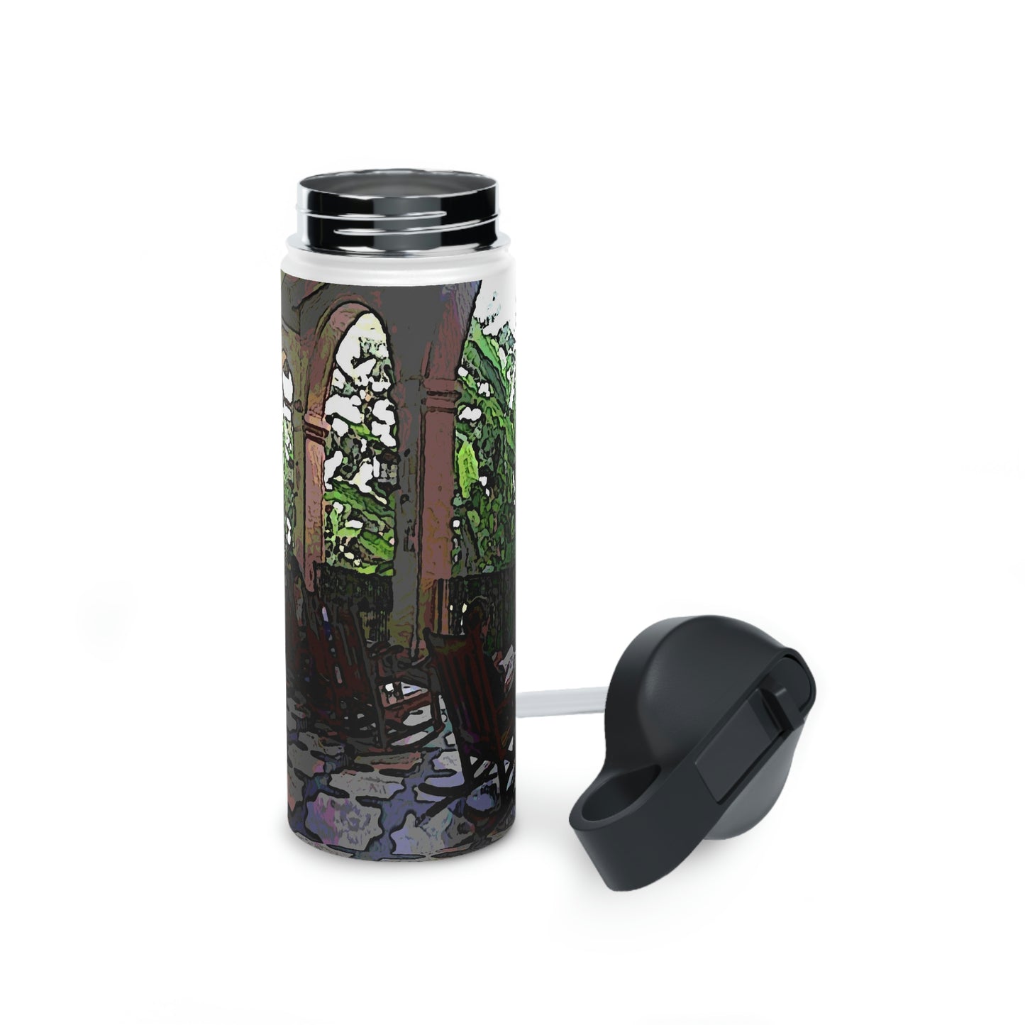 Stainless Steel Water Bottle, Standard Lid ... Lanai & Rocking Chairs At: 'The Pink Palace' ... The Royal Hawai'ian ... Honolulu, HI ... '27Oct2014' ... Original Works ...