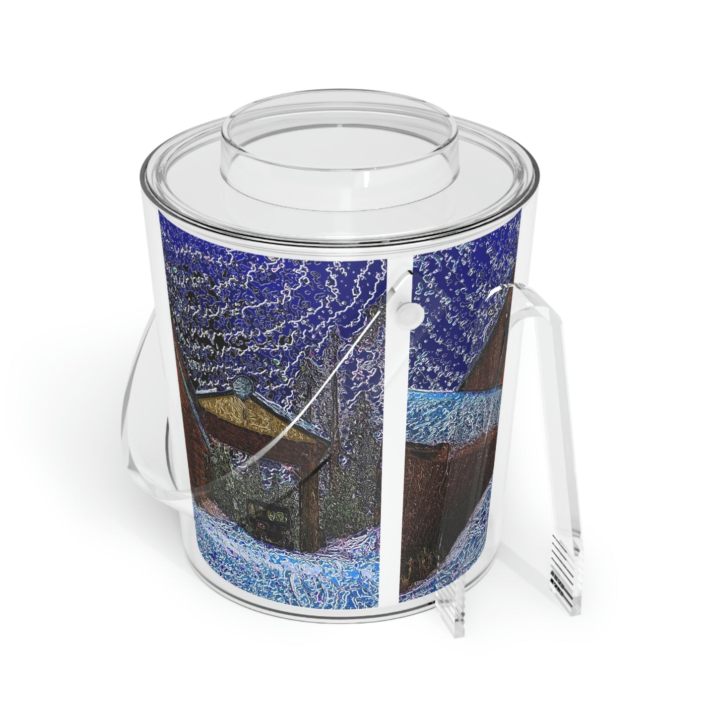 Ice Bucket with Tongs ... An Obvious Helper ... 'A Wonderful Winter-Scene' ... "To Keep Your Ice Chilled ..."