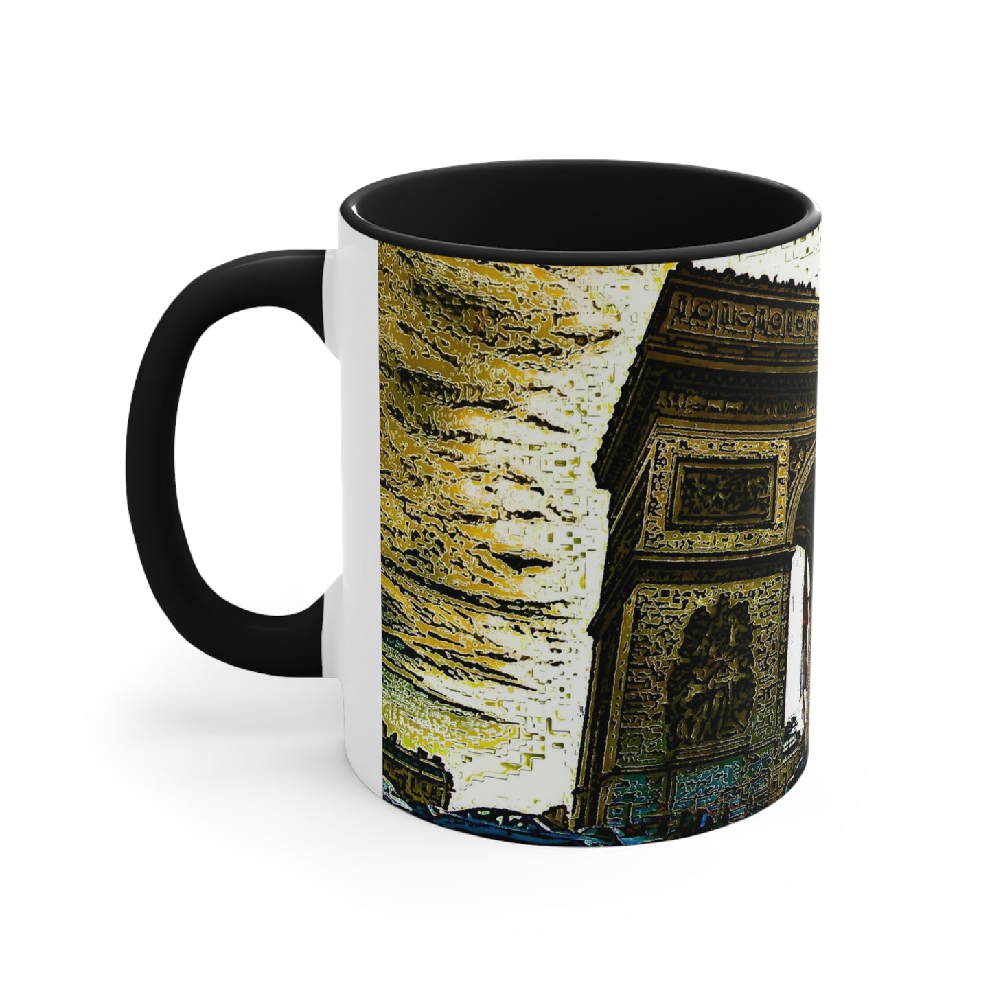 Accent Coffee Mug, 11oz ...  L'Arc de Triomphe ... 'Barbara Joan Bonnell-Holt Photo' ... Circa 1972 ... Oringinal Works ...
