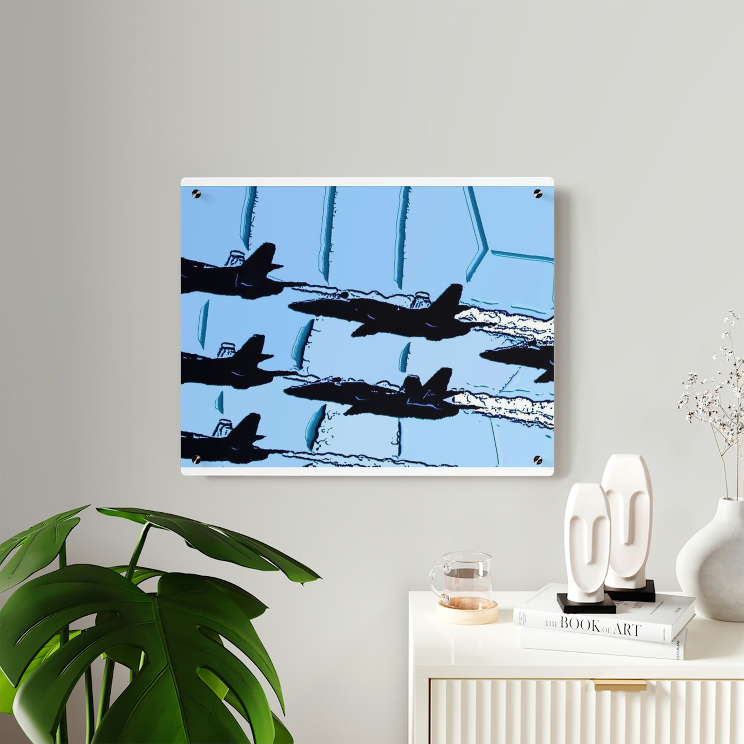 Acrylic Wall Art Panels ... Seattle Seafair ..."Blue Angels Run Over Lake Washington" ... Circa Mid 1980's ... Dr FJ Holt ... Original Works ...
