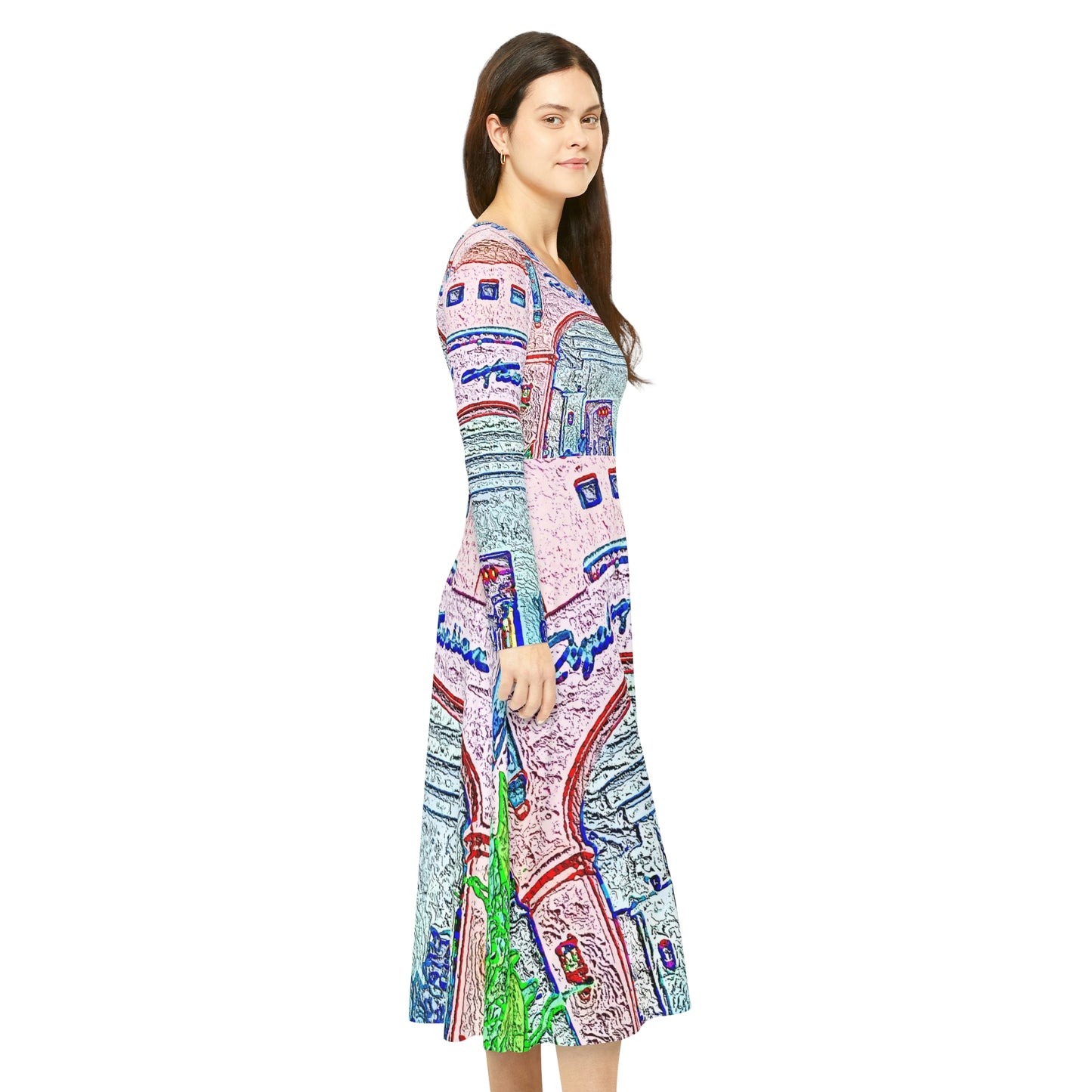 Women's Long Sleeve Dance Dress ... "La Grande Entree" At: 'The Pink Palace' ... The Royal Hawai'ian ... Honolulu, HI ... '27Oct2014' ... Original Works ...