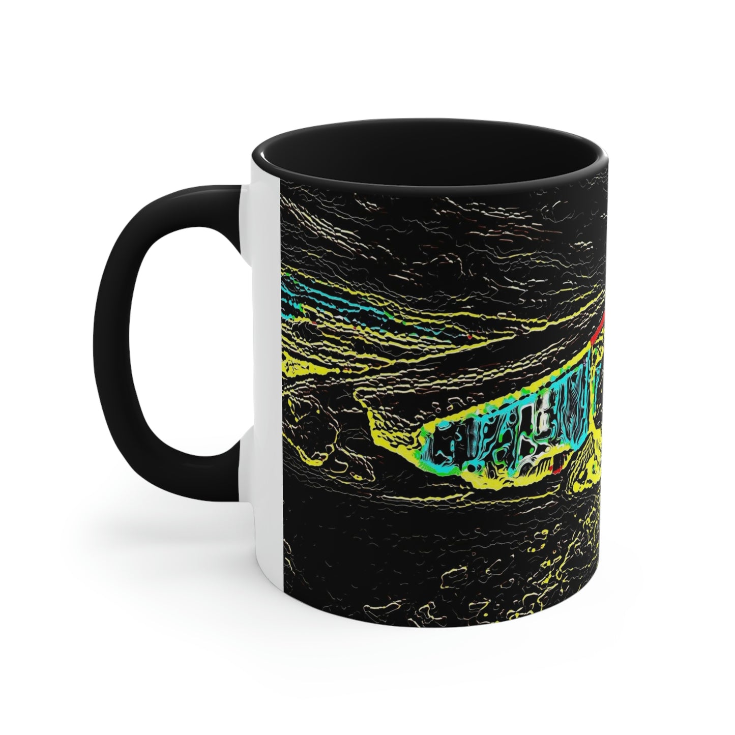 Accent Coffee Mug, 11oz ... "Snow Vehicle In Snow Storm At-Rest" ... Circa 12Mar23 ... Central Idaho ... 18-Hours Rendering Time: Original Works ...