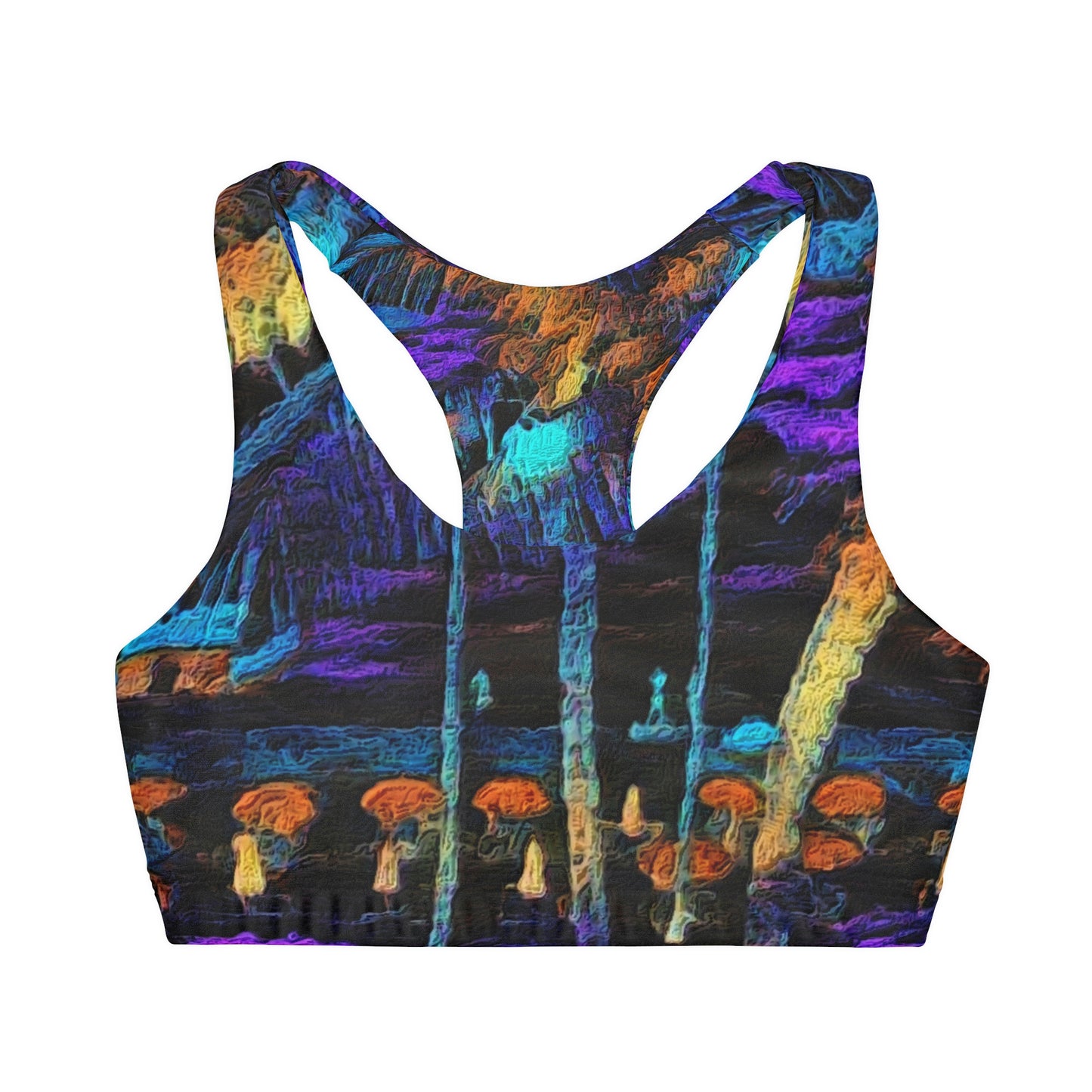 Girls' Double Lined Seamless Sports Bra (AOP) ... "The Royal Hawai'ian: Waikiki Beach_Beach" ... Honolulu, HI ... Ocotber 2014 (Halloween) ... Original Works ...