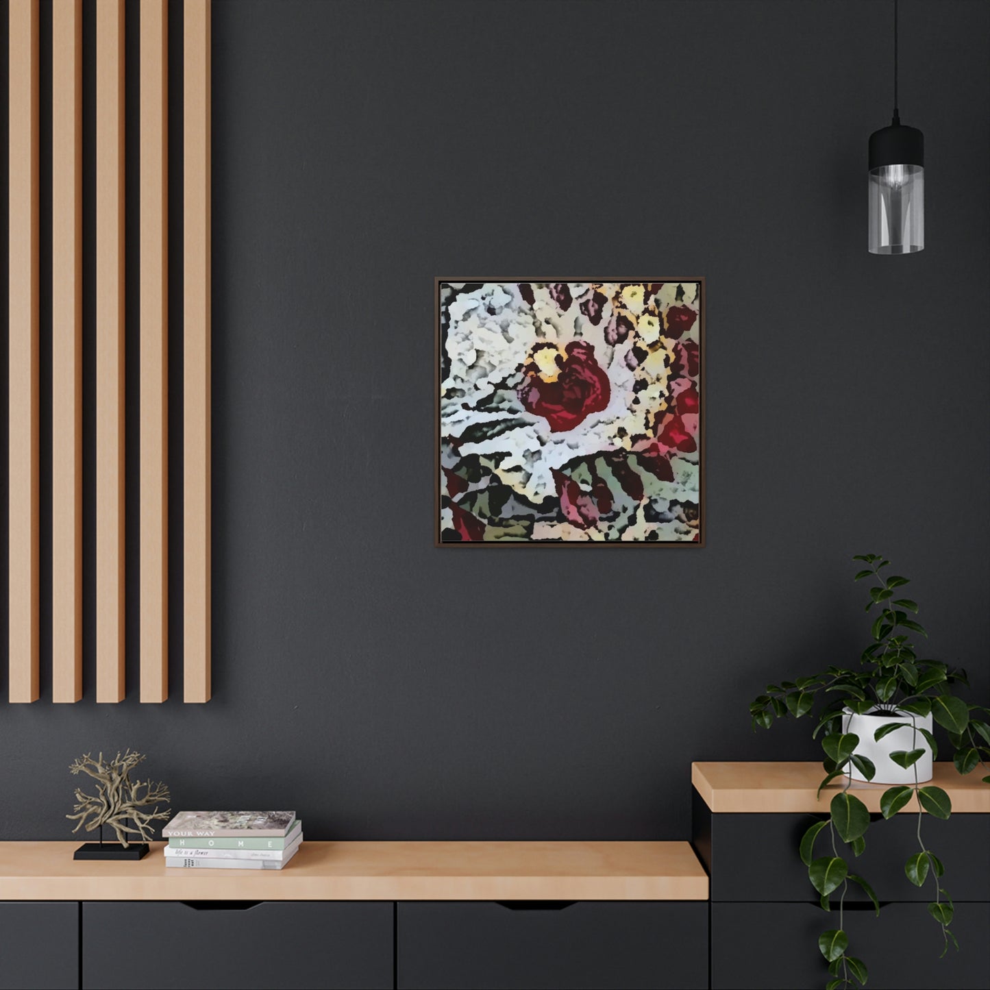 Gallery Canvas Wraps, Square Frame ... "A Friendly Flower" ... Pointsettia 'Pointing' ... Original Works ... (Supplied Photograph) ...