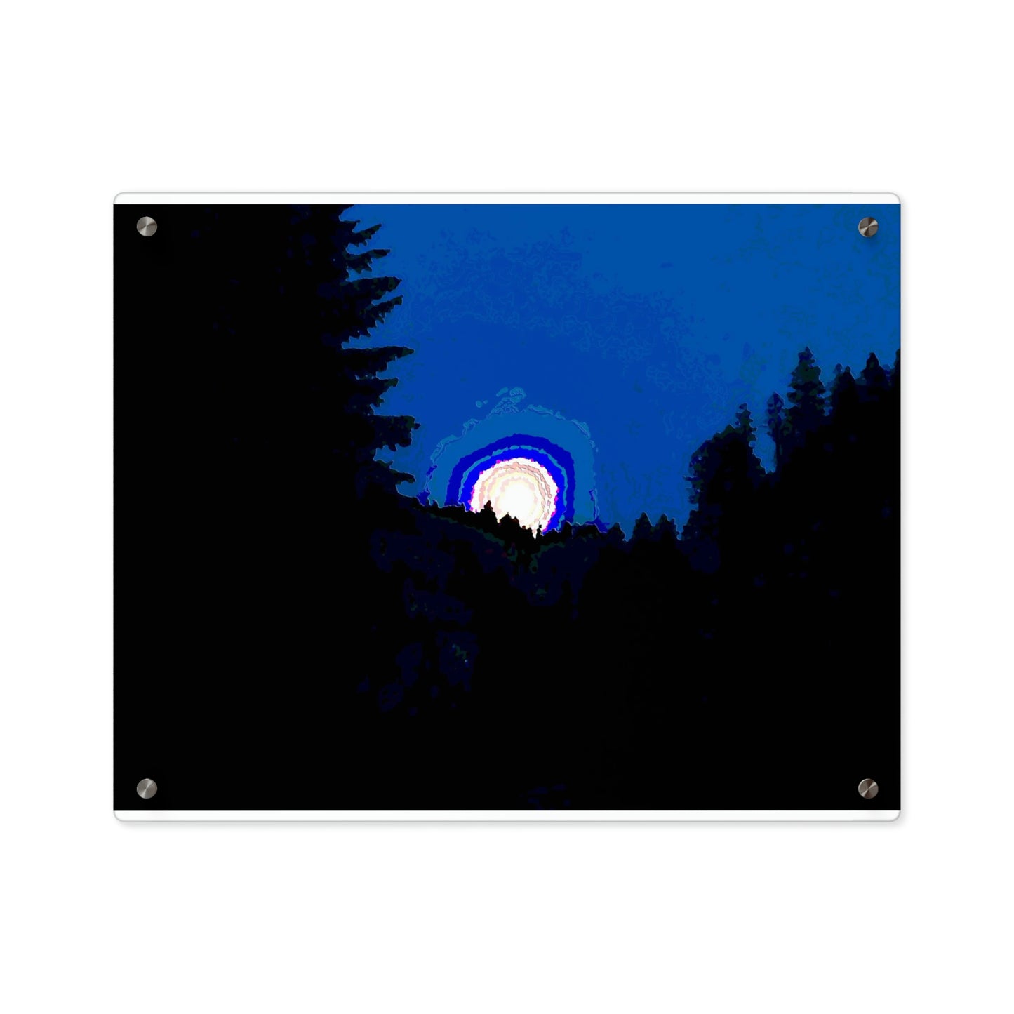 Acrylic Wall Art Panels ... "The Road Home" ...' Over The River & Through The Woods To? ...' ... Moonscape Near Elk City, Idaho ... Original Works ... 5Jan23 ...