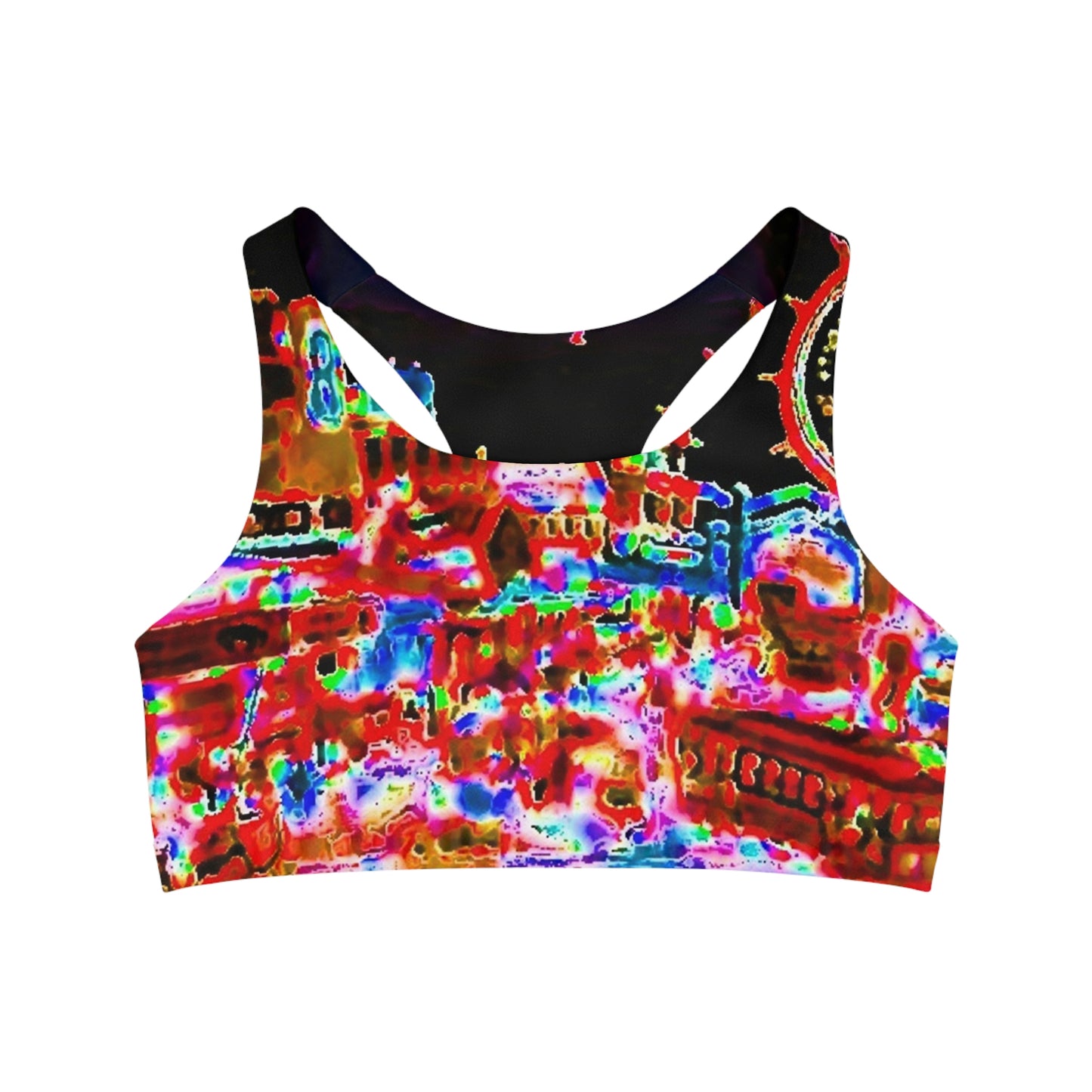 Seamless Sports Bra (AOP) ... "No.9 Fishermen's Grotto - Fishermen's Wharf, SF, California" ... Family Archives: 1970's ... Original Works ...