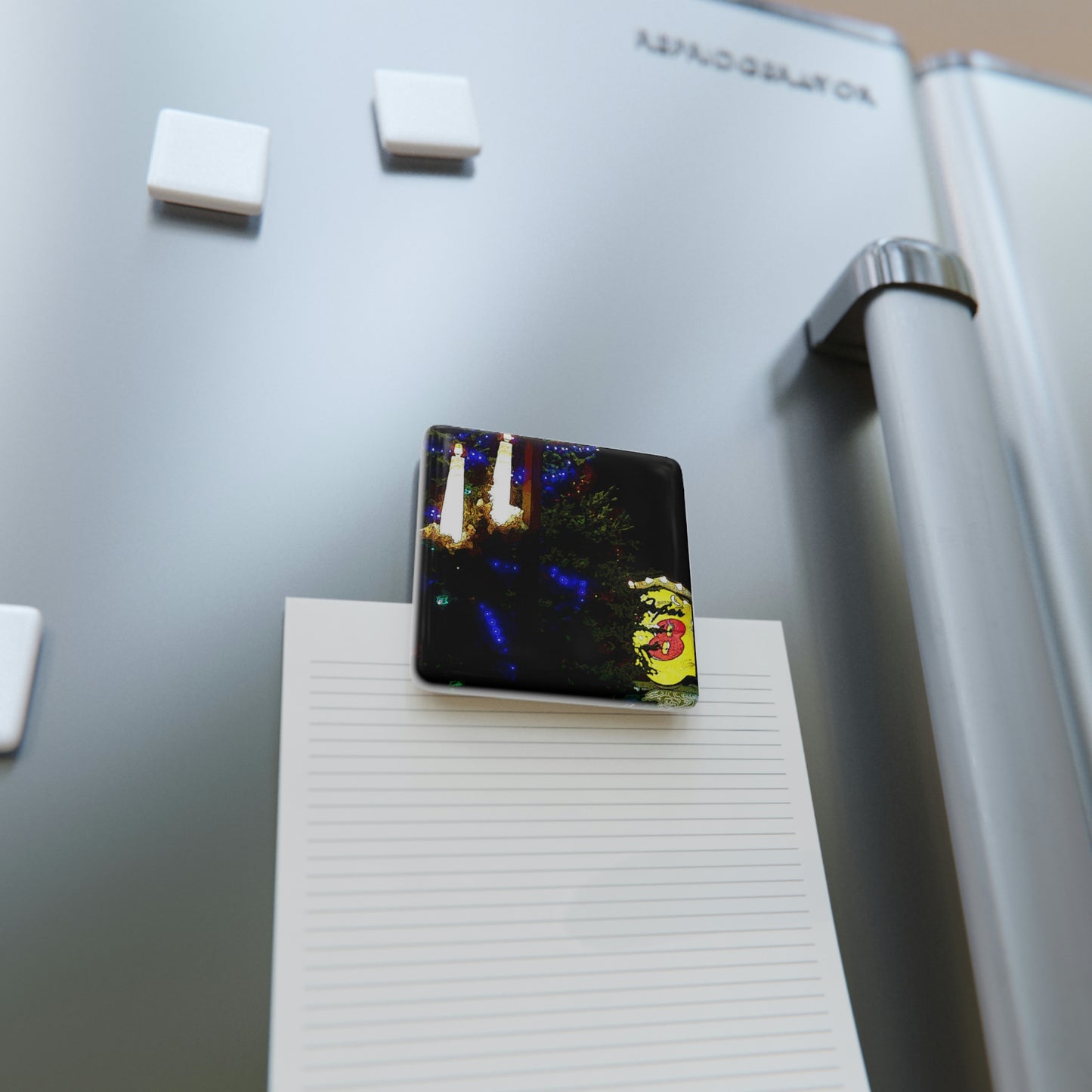 Porcelain Magnet, Square ... A Very Nice Super-8 'On The Praire' ... Grangeville, Idaho ... Jan23 ... Original Works ...