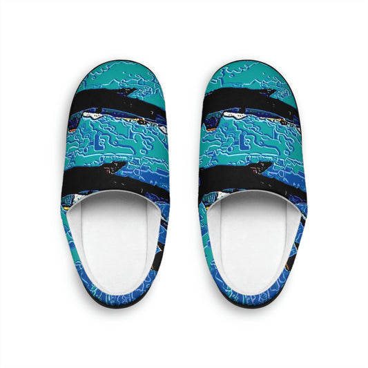 Men's Indoor Slippers ... Seattle Seafair ..."Blue Angels Run Over Lake Washington" ... Circa Mid 1980's ... Dr FJ Holt ... Original Works ...