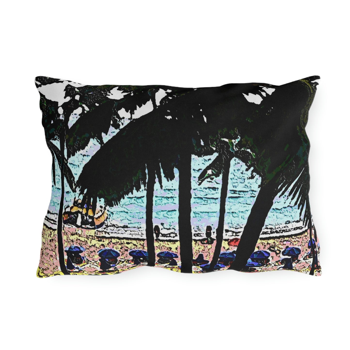 Outdoor Pillows ... "A Beautiful Beach Amongst The Palms" ... The Outrigger Waikiki, Honolulu, Oahu ... Original Works ...
