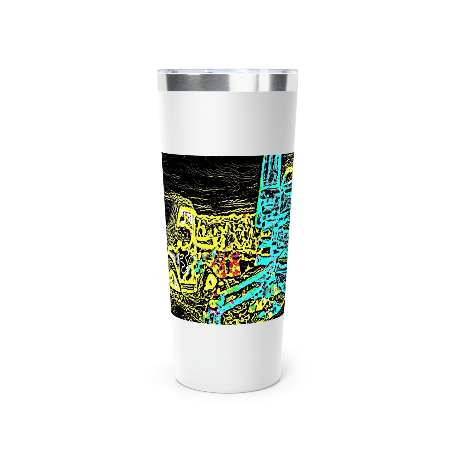 Copper Vacuum Insulated Tumbler, 22oz ... "Snow Vehicle In Snow Storm At-Rest" ... Circa 12Mar23 ... Central Idaho ... 18-Hours Rendering Time: Original Works ...