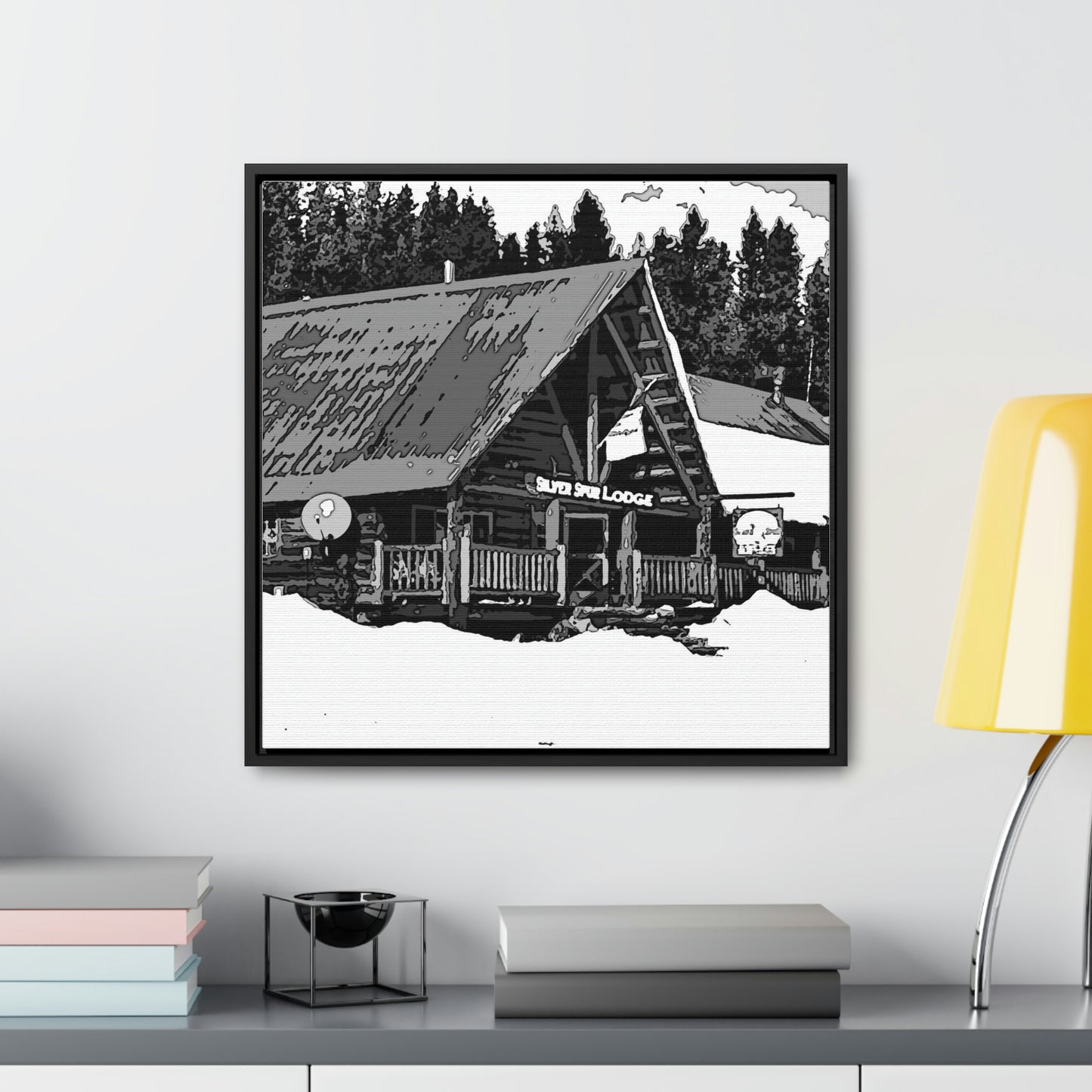 Gallery Canvas Wraps, Square Frame ... A Beautiful Lodge & Back-Country Outfitter In A Mountain Town ... 'Dixie, Idaho, November 2022' ... Original Works ...
