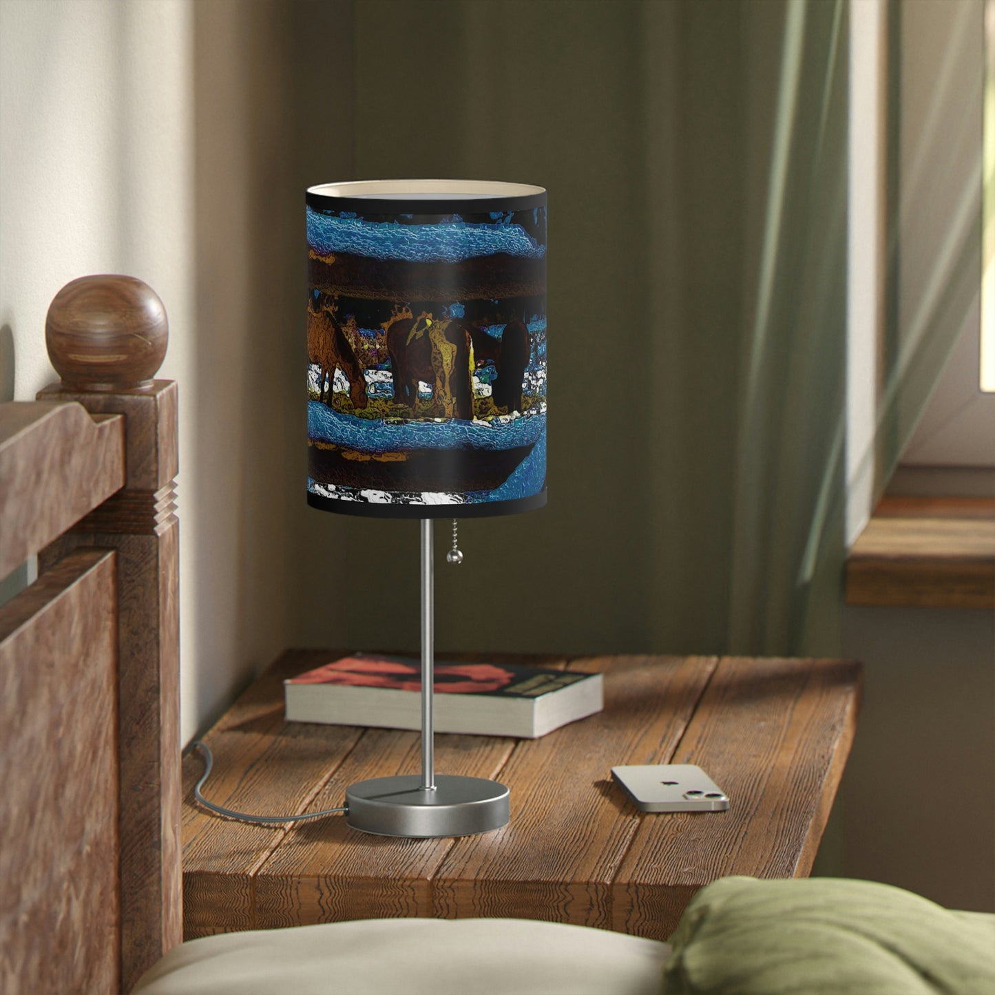 Lamp on a Stand, US|CA plug ... Corraled Horses In Winter ... Central Idaho, 5,600 Ft. Elevation