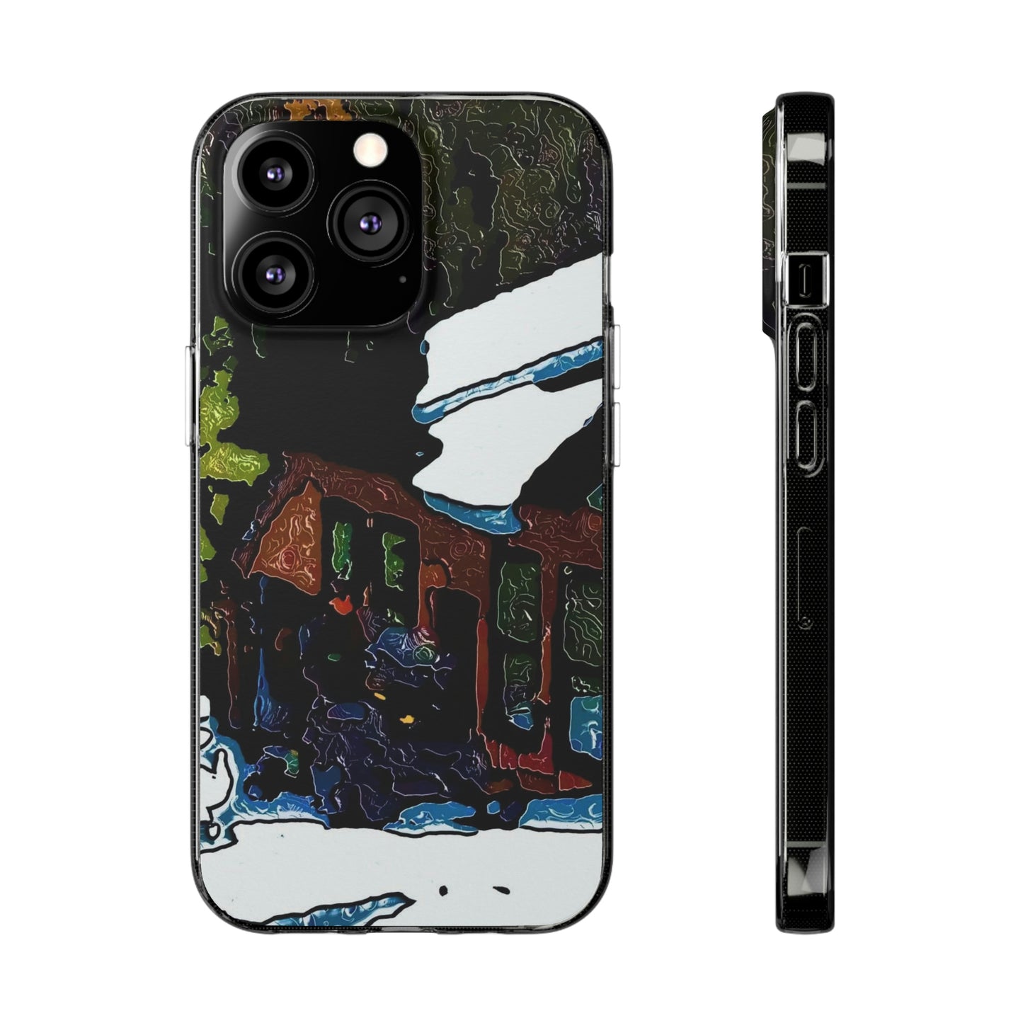 Soft Phone Cases ... "A Rider Passeth-Through-It" ... Colors Galore & A Bit Of Impressionism ... Original Works. Winter 2021. Central Idaho. Rendering Time: 12 Hours ...