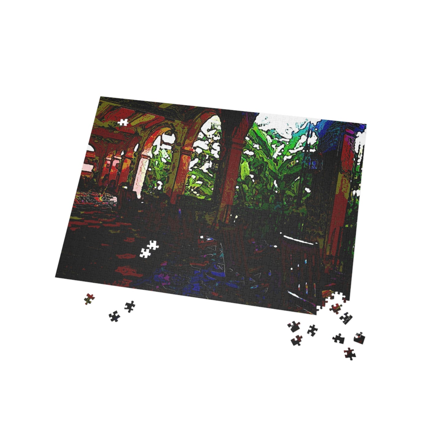 Puzzle (96, 252, 500, 1000-Piece) ... Lanai & Rocking Chairs At: 'The Pink Palace' ... The Royal Hawai'ian ... Honolulu, HI ... '27Oct2014' ... Original Works ...