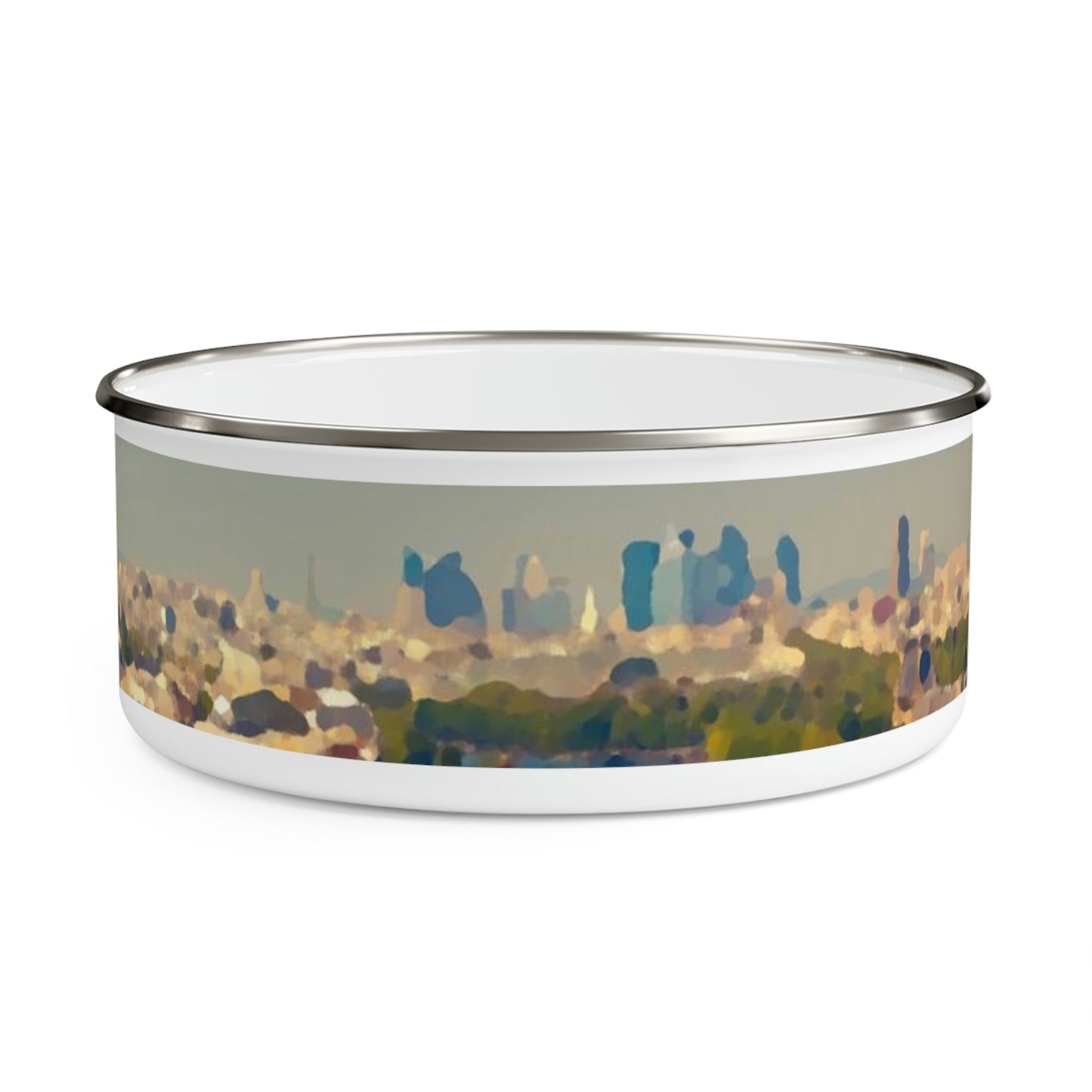 Enamel Bowl ... Au Paris ... "Along The River Seine" ... Barbara Joan Bonnell-Holt: 1972 ... Original Works ...