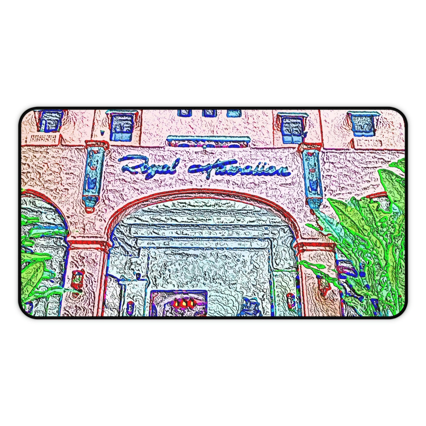 Desk Mat ... "La Grande Entree" At: 'The Pink Palace' ... The Royal Hawai'ian ... Honolulu, HI ... '27Oct2014' ... Original Works ...