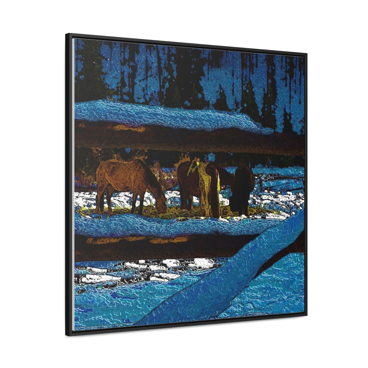 Gallery Canvas Wraps, Square Frame ... A Horse ... A Saddle ...  Foraging Through The Snow ...  An_Asses 'Cry' ... Central Idaho, November 2022 ...  Original Works ...