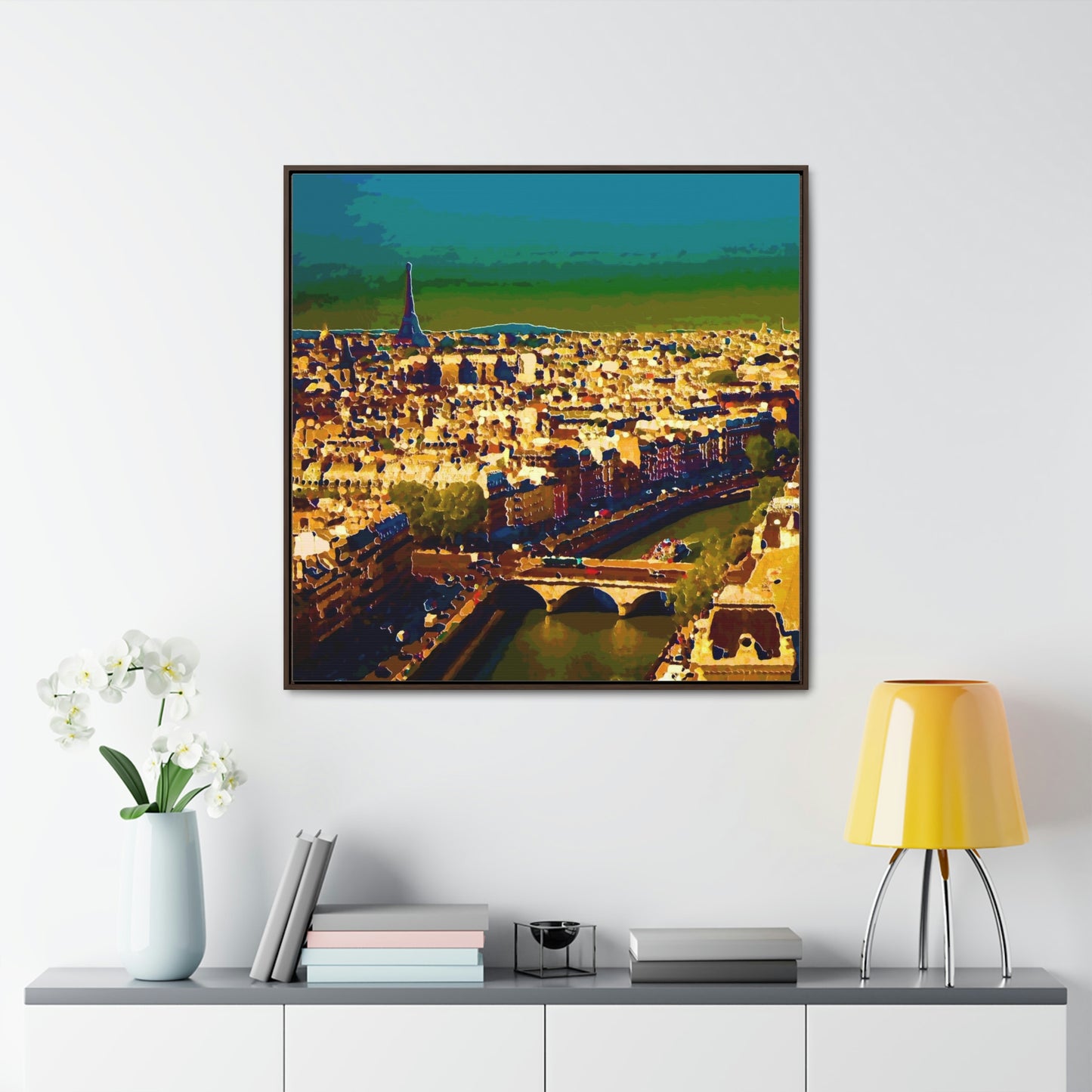 Gallery Canvas Wraps, Square Frame ... Au Paris ... "Along The River Seine" ... Barbara Joan Bonnel-Holt: 1972 ... Original Works ...