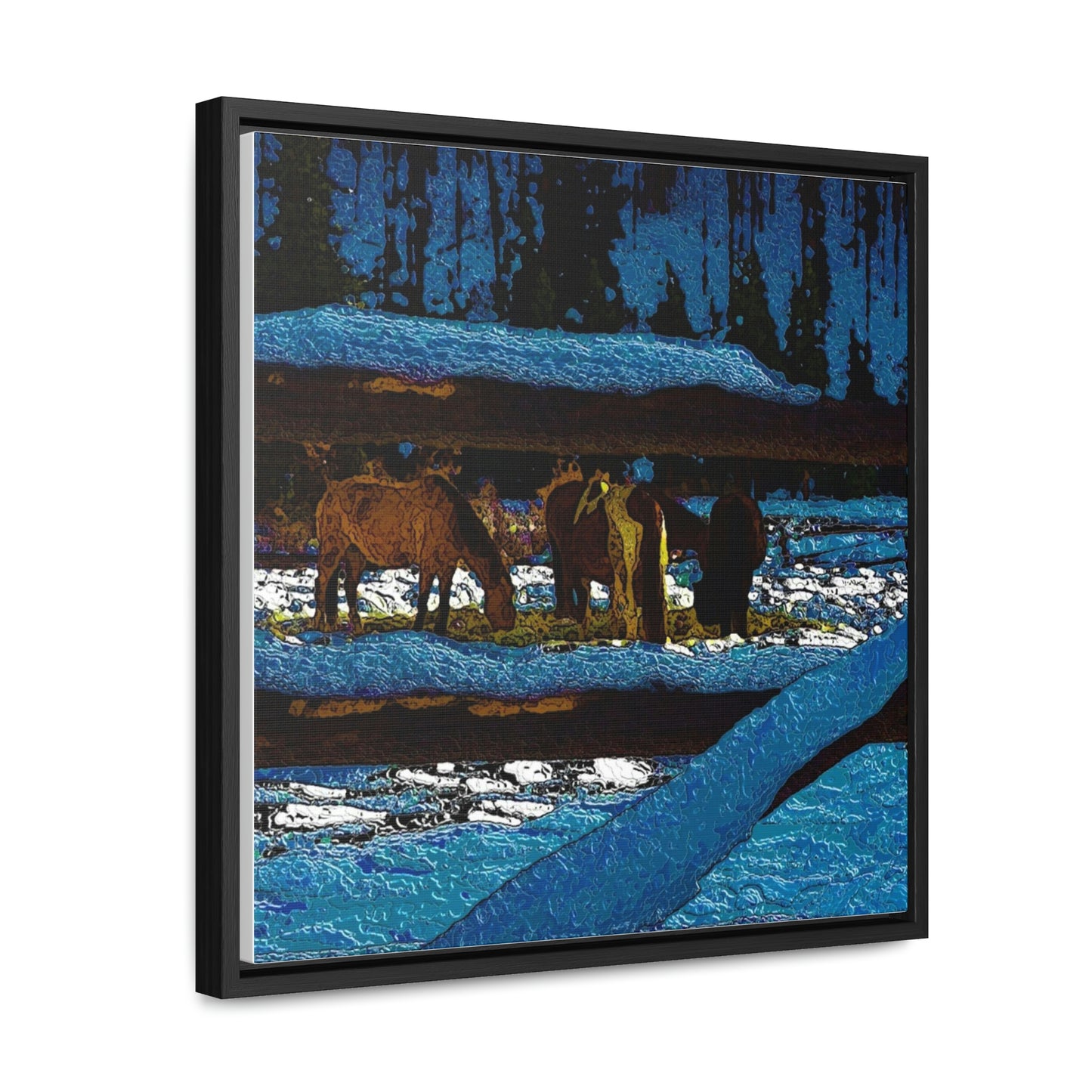 Gallery Canvas Wraps, Square Frame ... A Horse ... A Saddle ...  Foraging Through The Snow ...  An_Asses 'Cry' ... Central Idaho, November 2022 ...  Original Works ...