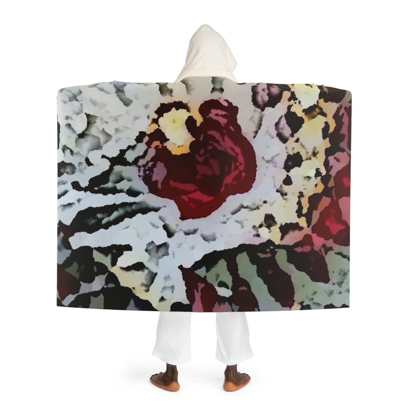 Hooded Sherpa Fleece Blanket ... "A Friendly Flower" ... Pointsettia 'Pointing' ... Original Works ... (Supplied Photograph) ...