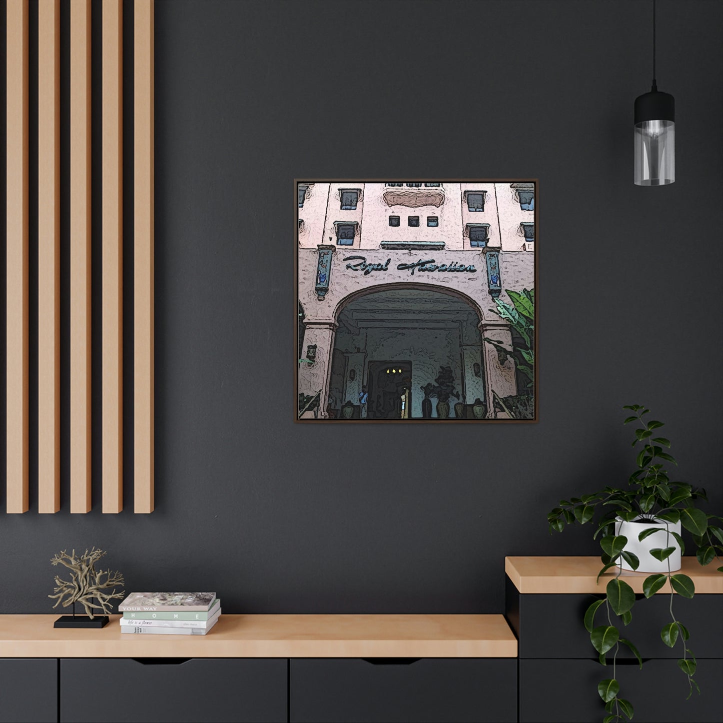 Gallery Canvas Wraps, Square Frame ...  "La Grande Entree" At: 'The Pink Palace' ... The Royal Hawai'ian ... Honolulu, HI ... '27Oct2014' ... Original Works ...
