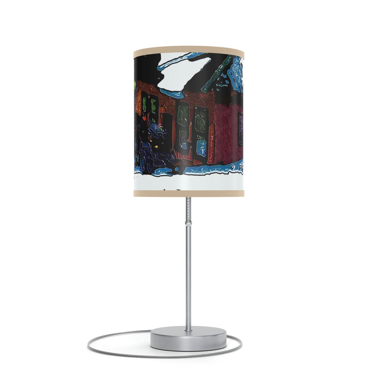 Lamp on a Stand, US|CA plug ... "A Rider Passeth-Through-It" ... Colors Galore & A Bit Of Impressionism ... Original Works. Winter 2021. Central Idaho. Rendering Time: 12 Hours ...