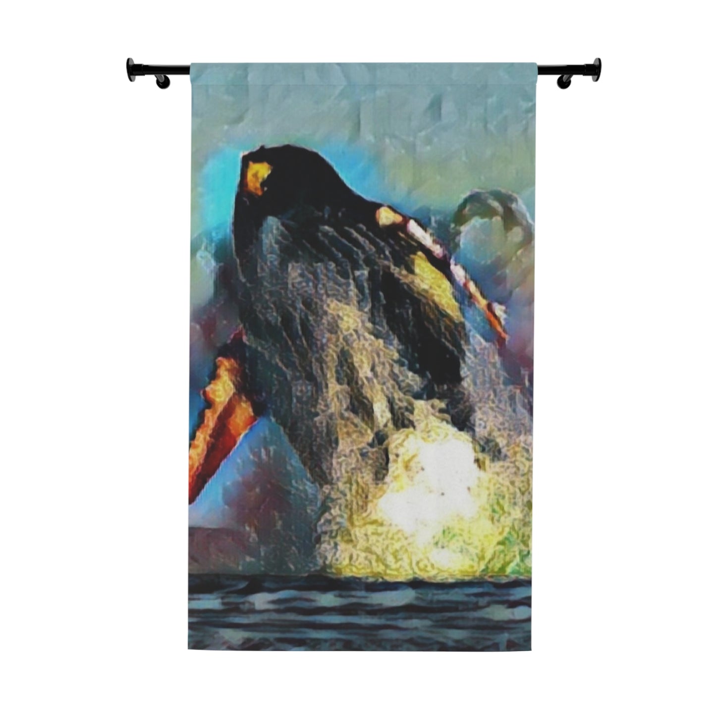 Window Curtains (1 Piece) ... An Extraordinary Humpback Breach ... 'With Explosive Energy' ... Family Archives (KPH) ... Circa: 21st Century. Maui, HI ... Original Works ...