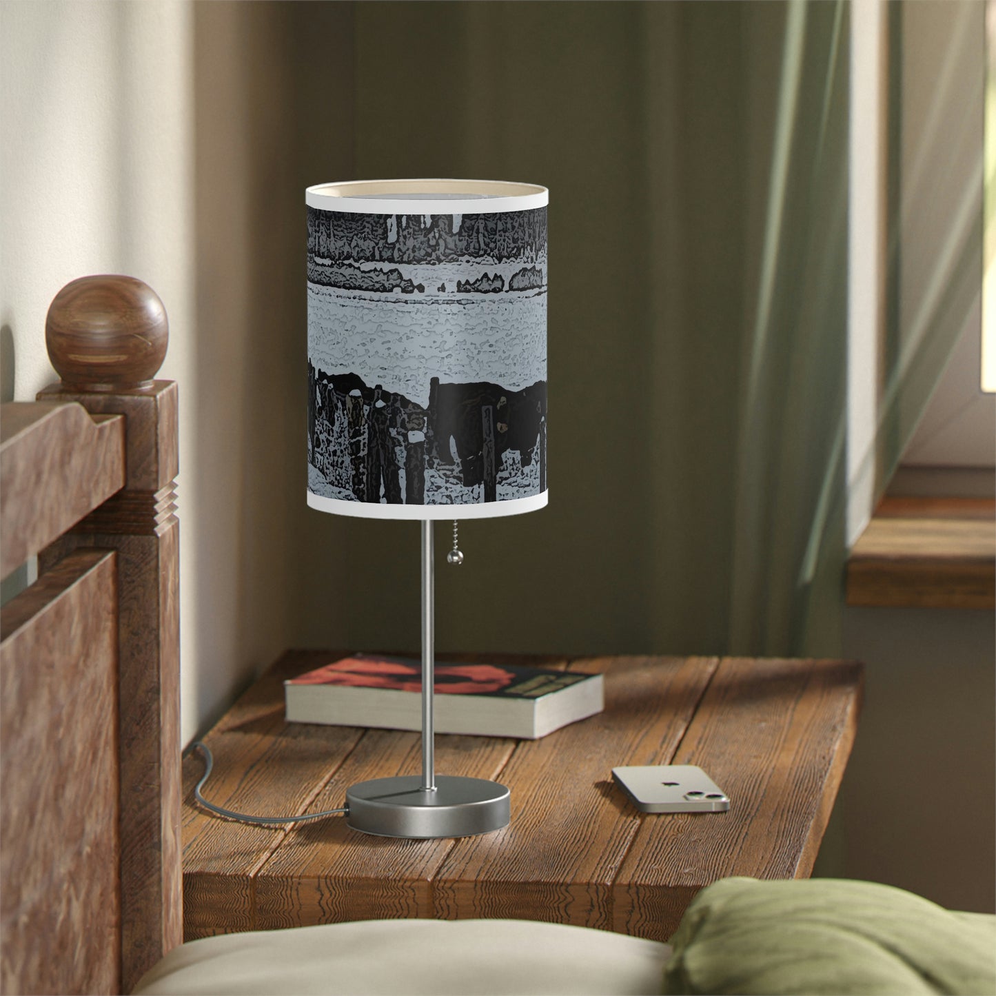 Lamp on a Stand, US|CA plug ... A Quiet Morning ... "Along The Red River & Nature Preserve Plateau" ... Jan23 ... Original Works ...