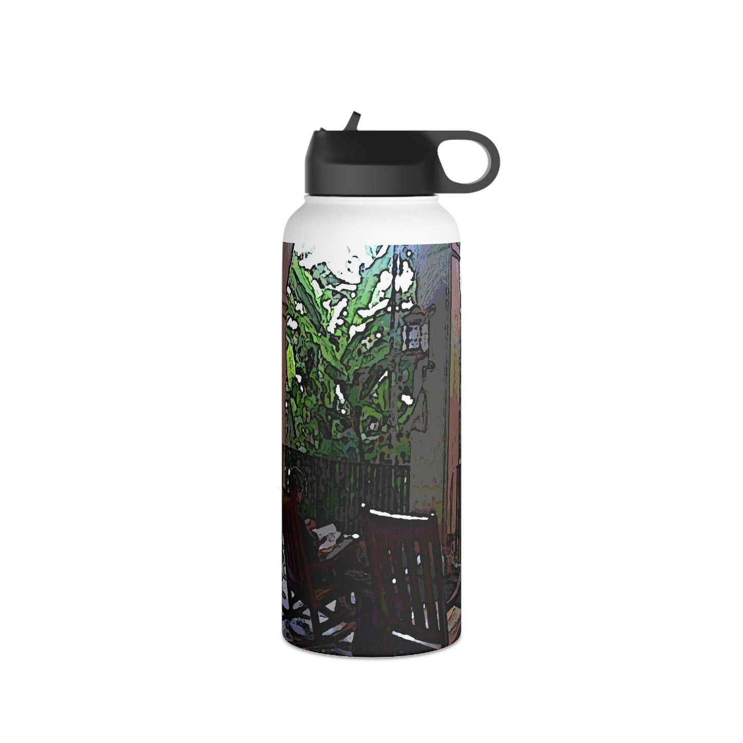 Stainless Steel Water Bottle, Standard Lid ... Lanai & Rocking Chairs At: 'The Pink Palace' ... The Royal Hawai'ian ... Honolulu, HI ... '27Oct2014' ... Original Works ...