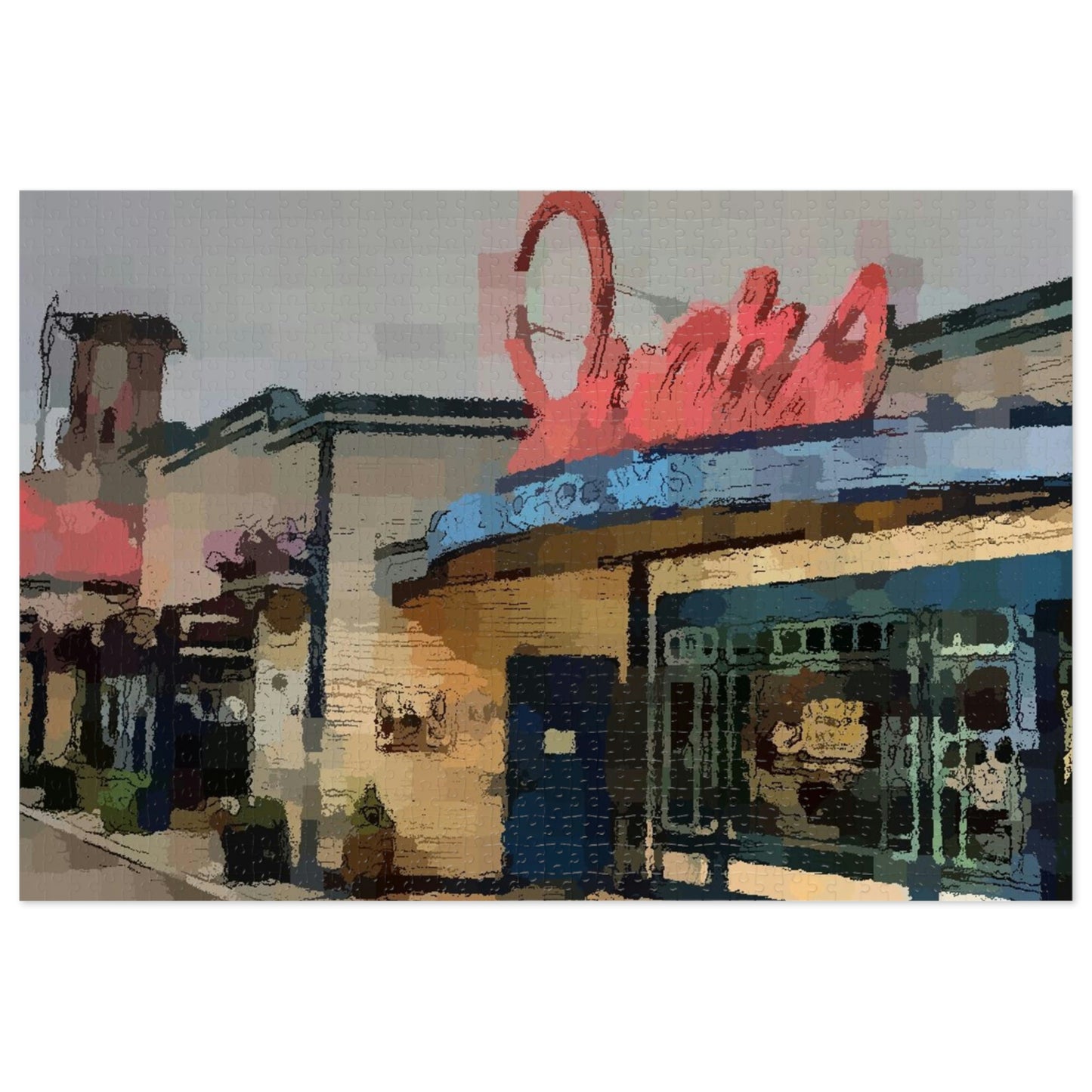 Jigsaw Puzzle (30, 110, 252, 500,1000-Piece) ...  In-A-Hurry & Stressed? ... Remember: Keep "Clam" ... Clam_Happy ...  'Ivars: Seattle Waterfront' ... Personal Archives ... Original Works ...