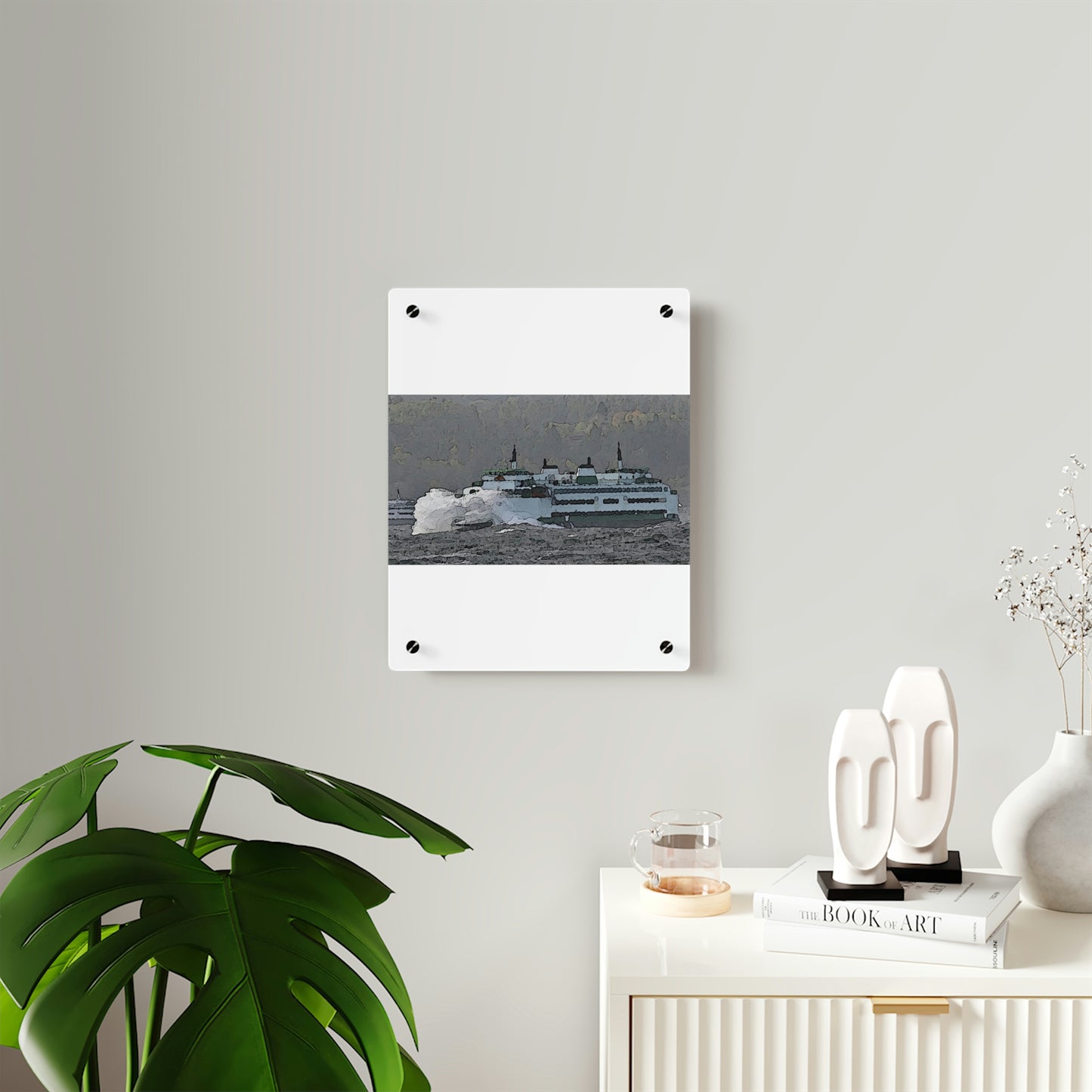 Acrylic Wall Art Panels ... WADOT Ferry Crossing ... "A Very Rough Day" ... Mulkiteo Route ... Family Archives ... Early 1990's' ... Original Works ...