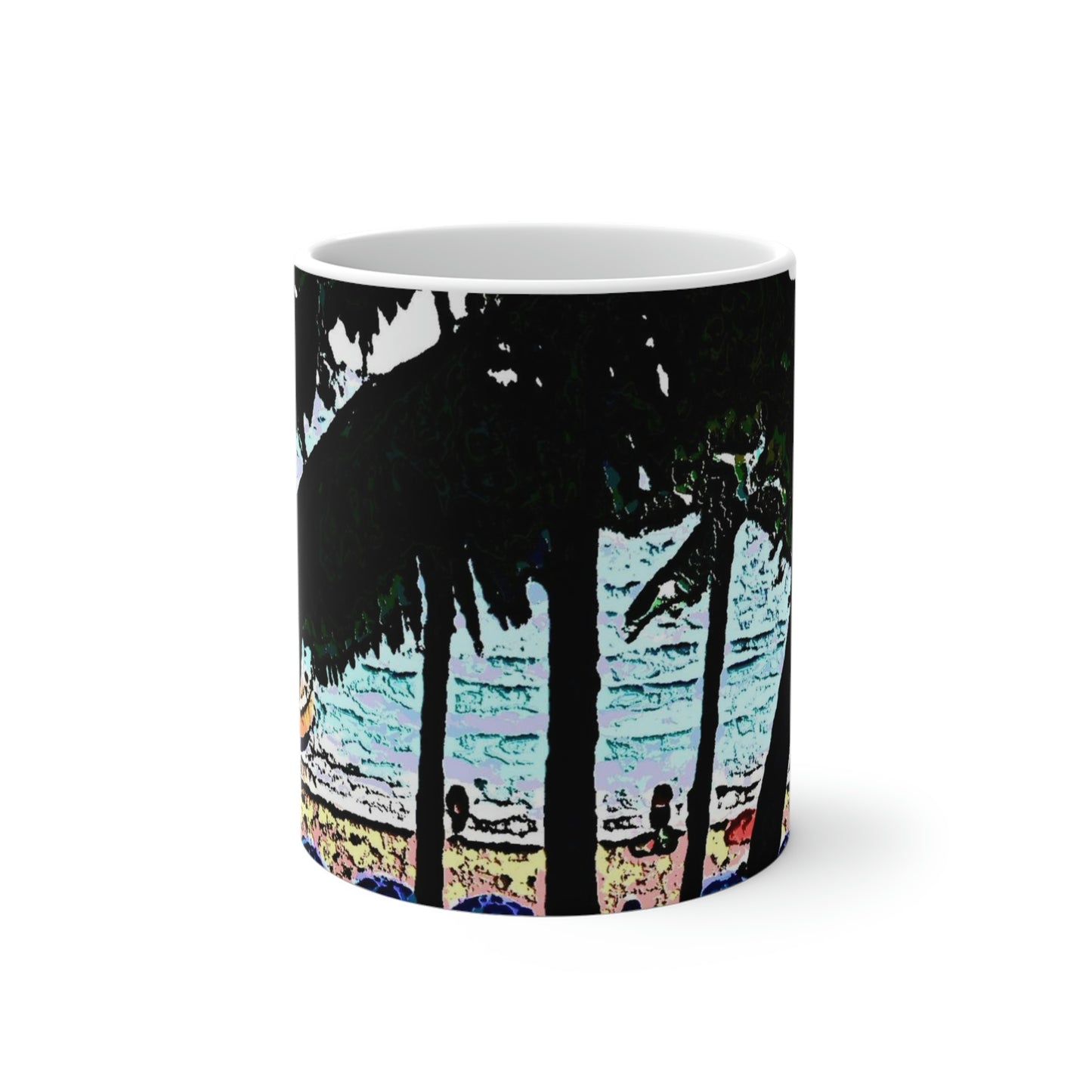 Color Changing Mug ... "A Beautiful Beach Amongst The Palms" ... The Outrigger Waikiki, Honolulu, Oahu ... Original Works ...