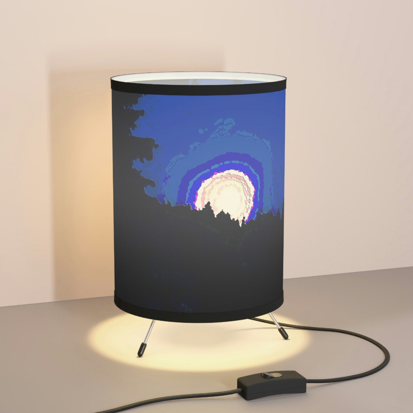 Tripod Lamp with High-Res Printed Shade, US\CA plug ... "The Road Home" ...' Over The River & Through The Woods To? ...' ... Moonscape Near Elk City, Idaho ... Original Works ... 5Jan23 ...