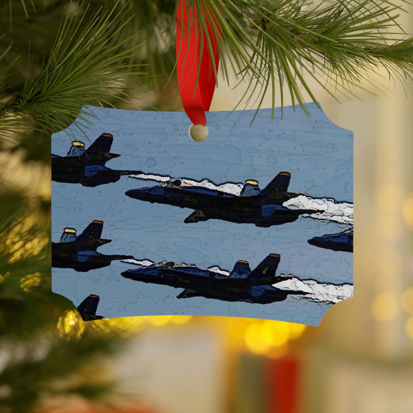 Plywood Ornaments (Round, Berlin) ... Seattle Seafair ..."Blue Angels Run Over Lake Washington" ... Circa Mid 1980's ... Dr FJ Holt ... Original Works ...