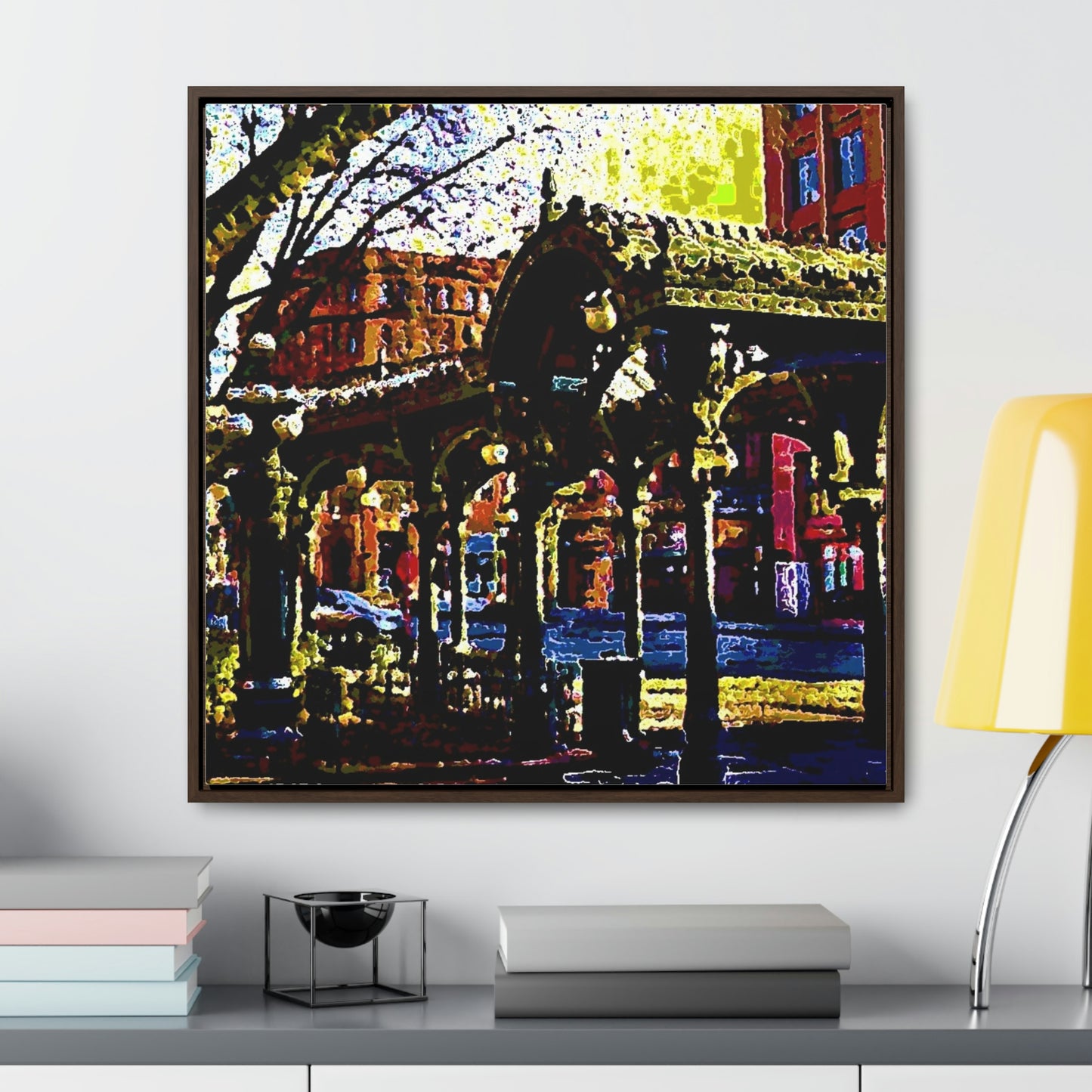 Gallery Canvas Wraps, Square Frame ... A Very Fine Place To Meet ... To Catch The Bus ... 'To Find A Friend' .. Just-To-Hangout ... Dr FJHolt Base Photo ... Original Works ...