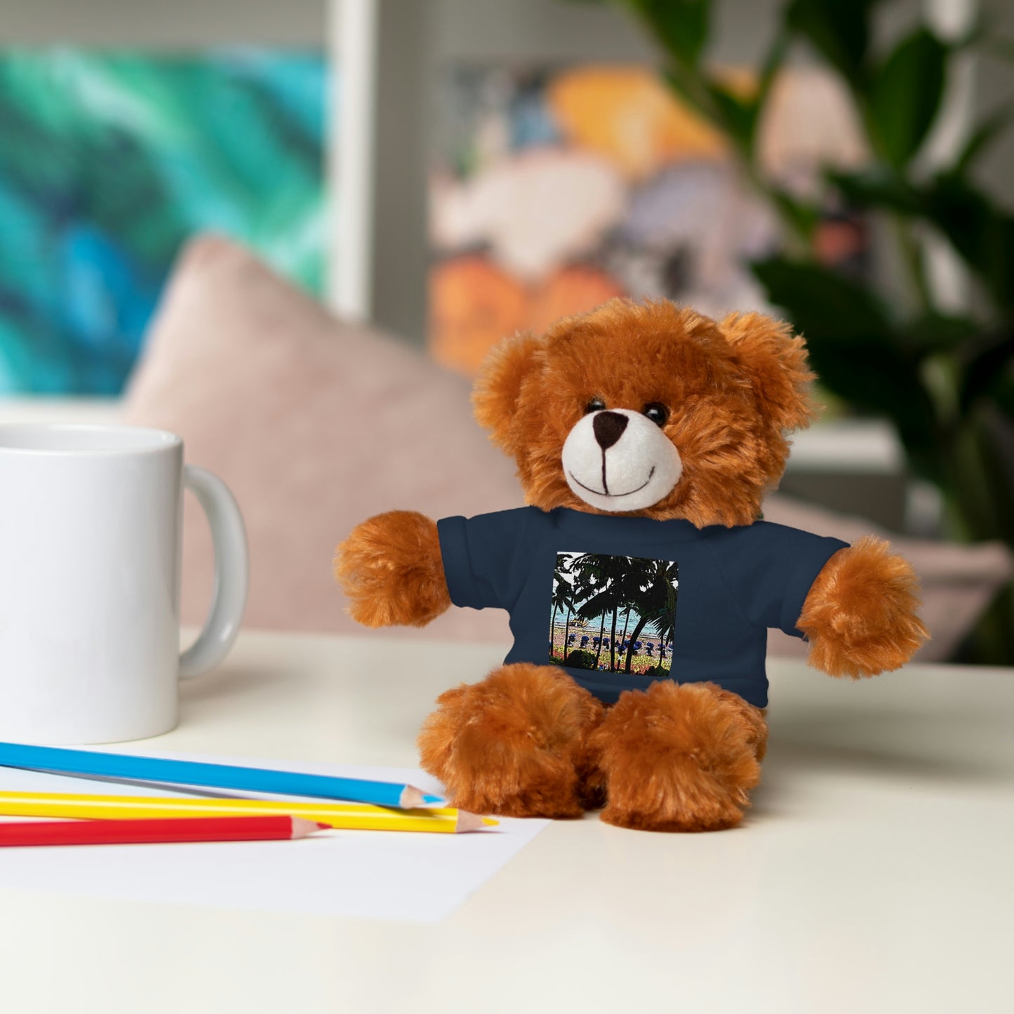 Stuffed Animals with Tee ... "A Beautiful Beach Amongst The Palms" ... The Outrigger Waikiki, Honolulu, Oahu ... Original Works ...