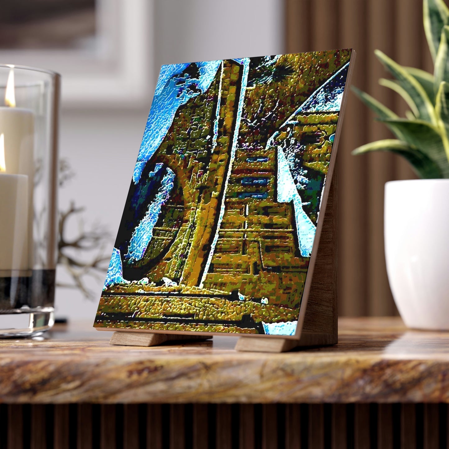Ceramic Photo Tile ... Walikng The Streets & Alleys ... 'Strolling The Canals ... '  ... Original Works  ...