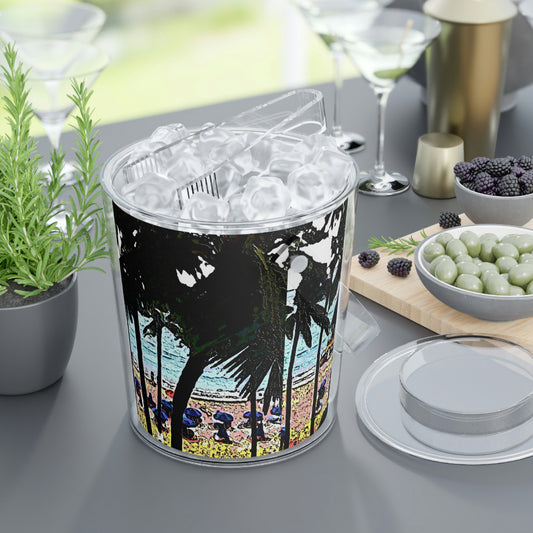 Ice Bucket with Tongs ... "A Beautiful Beach Amongst The Palms" ... The Outrigger Waikiki, Honolulu, Oahu ... Original Works ...