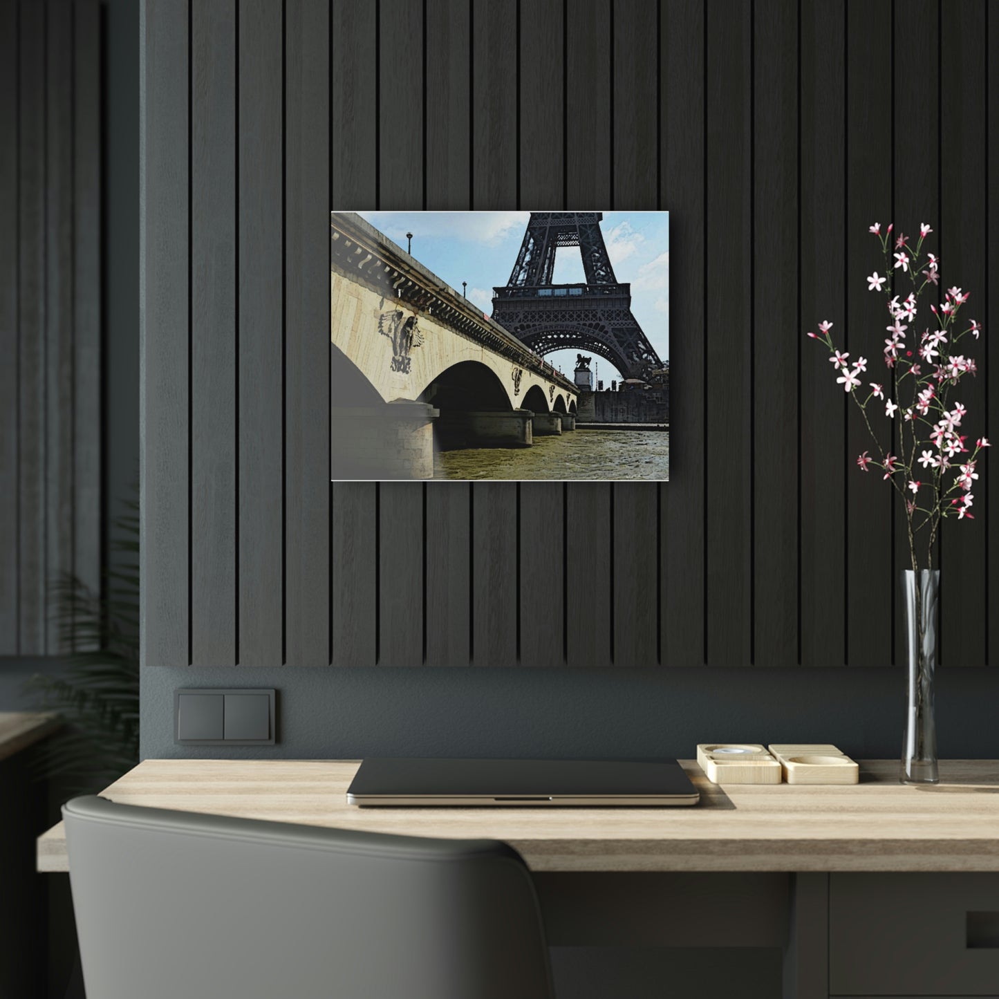 Acrylic Prints ...  Le Tour D'Eiffel ..."Along The Water" ... Barbara Joan Bonnell-Holt ... Le Voyage De Paris: 1972 ... Original Works ...