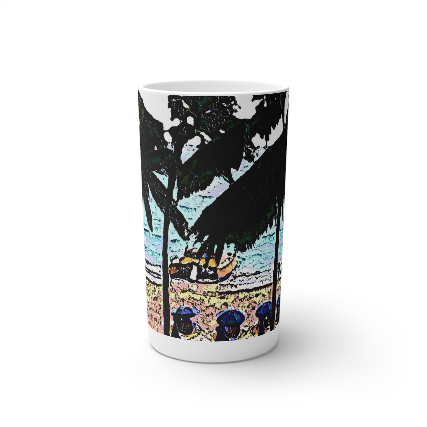 Conical Coffee Mugs (3oz, 8oz, 12oz) ... "A Beautiful Beach Amongst The Palms" ... The Outrigger Waikiki, Honolulu, Oahu ... Original Works ...