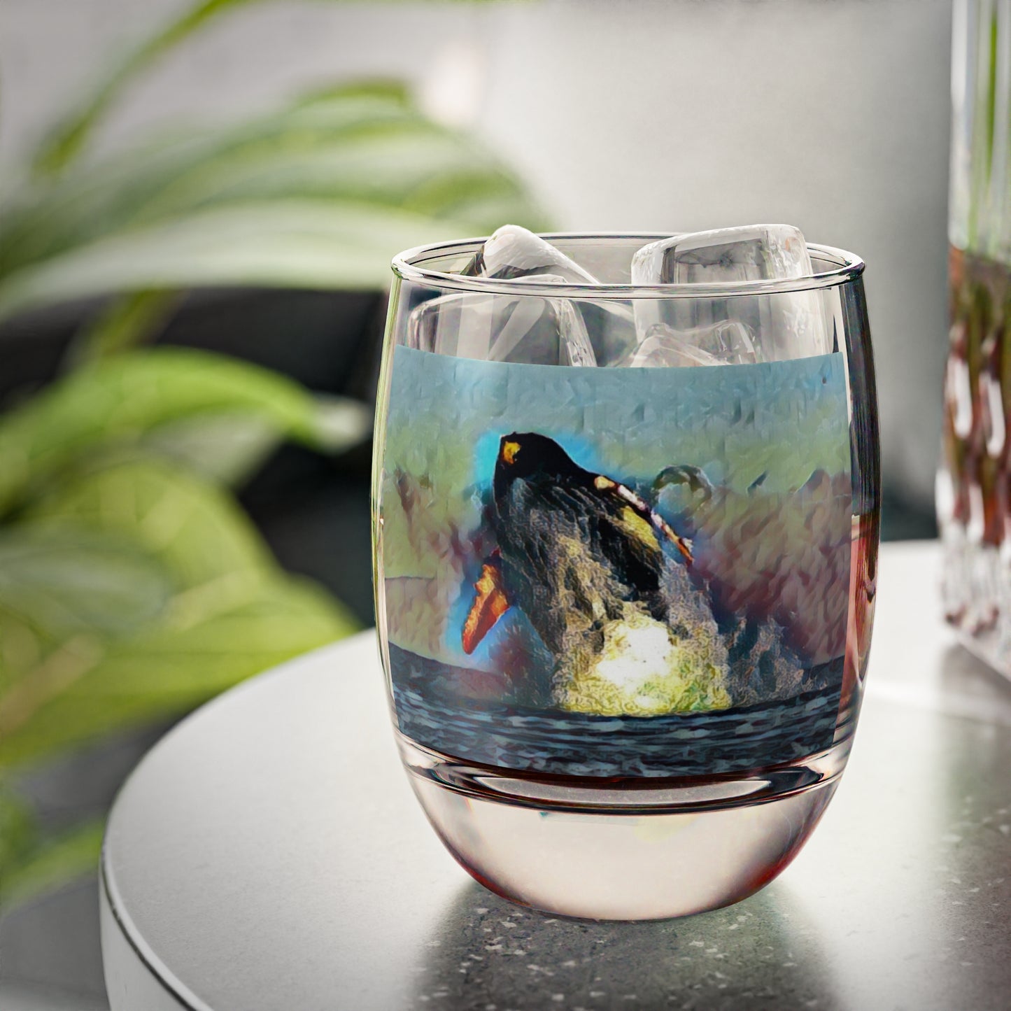 Whiskey Glass ... An Extraordinary Humpback Breach ... 'With Explosive Energy' ... Family Archives (KPH) ... Circa: 21st Century. Maui, HI ... Original Works ...