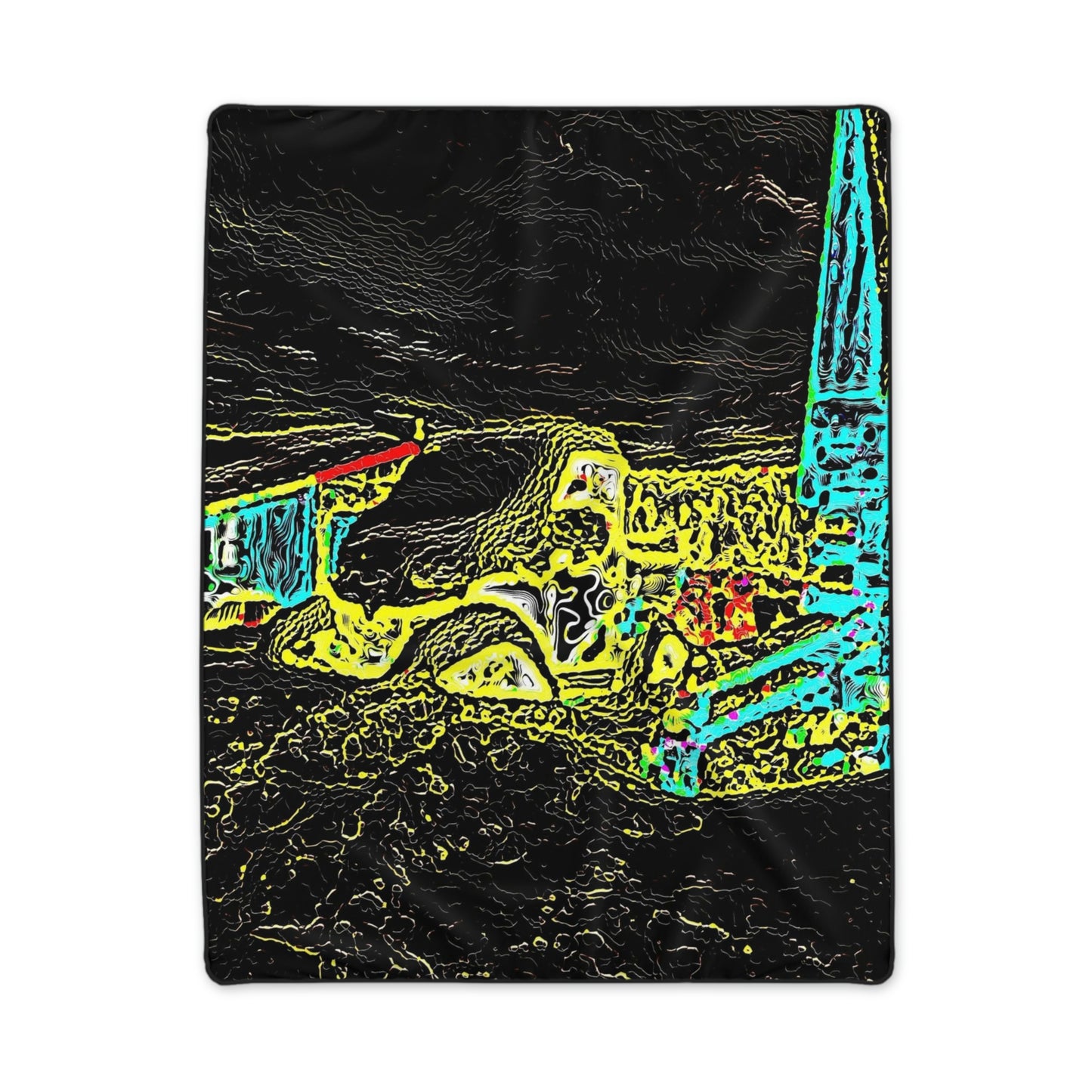 Polyester Blanket ...  "Snow Vehicle In Snow Storm At-Rest" ... Circa 12Mar23 ... Central Idaho ... 18-Hours Rendering Time: Original Works ...