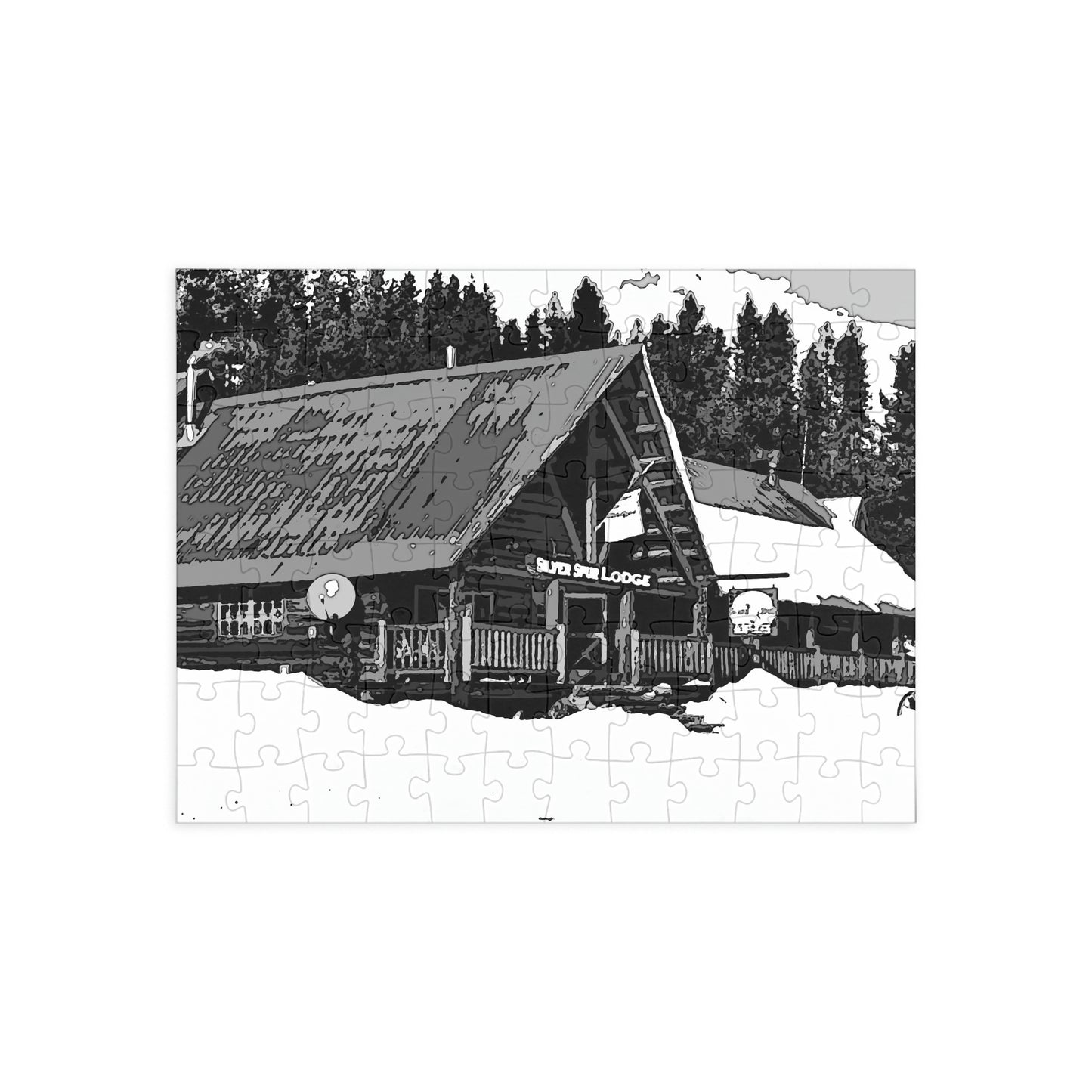 Puzzle (96, 252, 500, 1000-Piece) ... A Beautiful Lodge & Back-Country Outfitter In A Mountain Town ... 'Dixie, Idaho, November 2022' ... Original Works ...