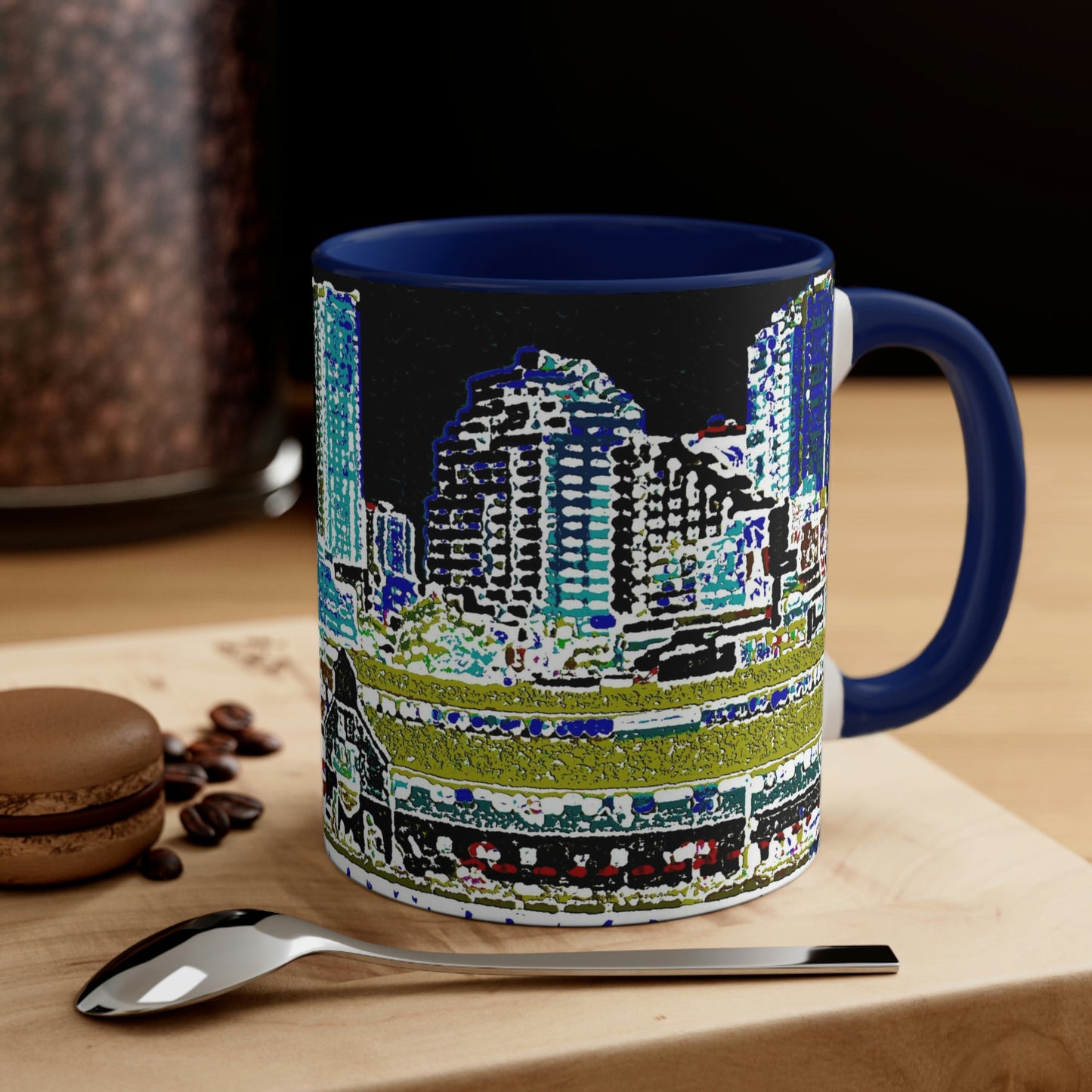 Accent Coffee Mug, 11oz ... That Classic Wheel ... 'Seattle's Wheel' ... & An Old Classic Waterside Vendors ...  'Family Archives' ... Original Works ...