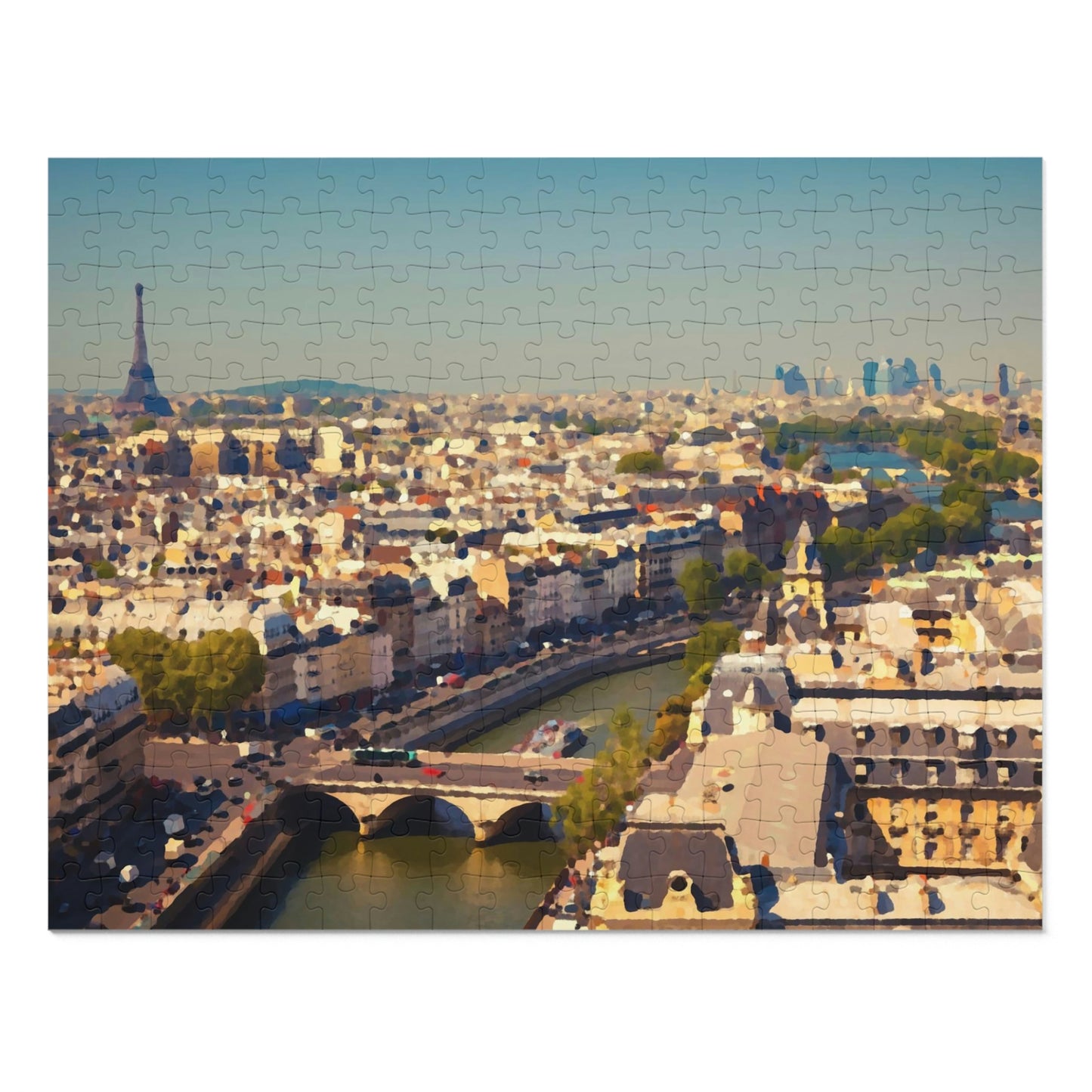 Jigsaw Puzzle (30, 110, 252, 500,1000-Piece) ... Au Paris ... "Along The River Seine" ... Barbara Joan Bonnell-Holt: 1972 ... Original Works ...