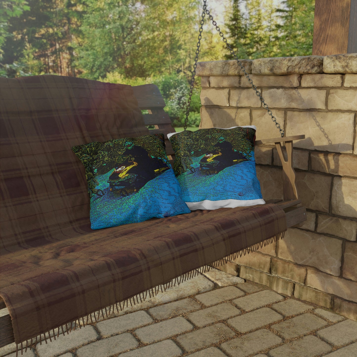 Outdoor Pillow .s ... Yep ... "Another Day ... Riding Through The Wilderness ... " ... February 2023 ... Original Works ...