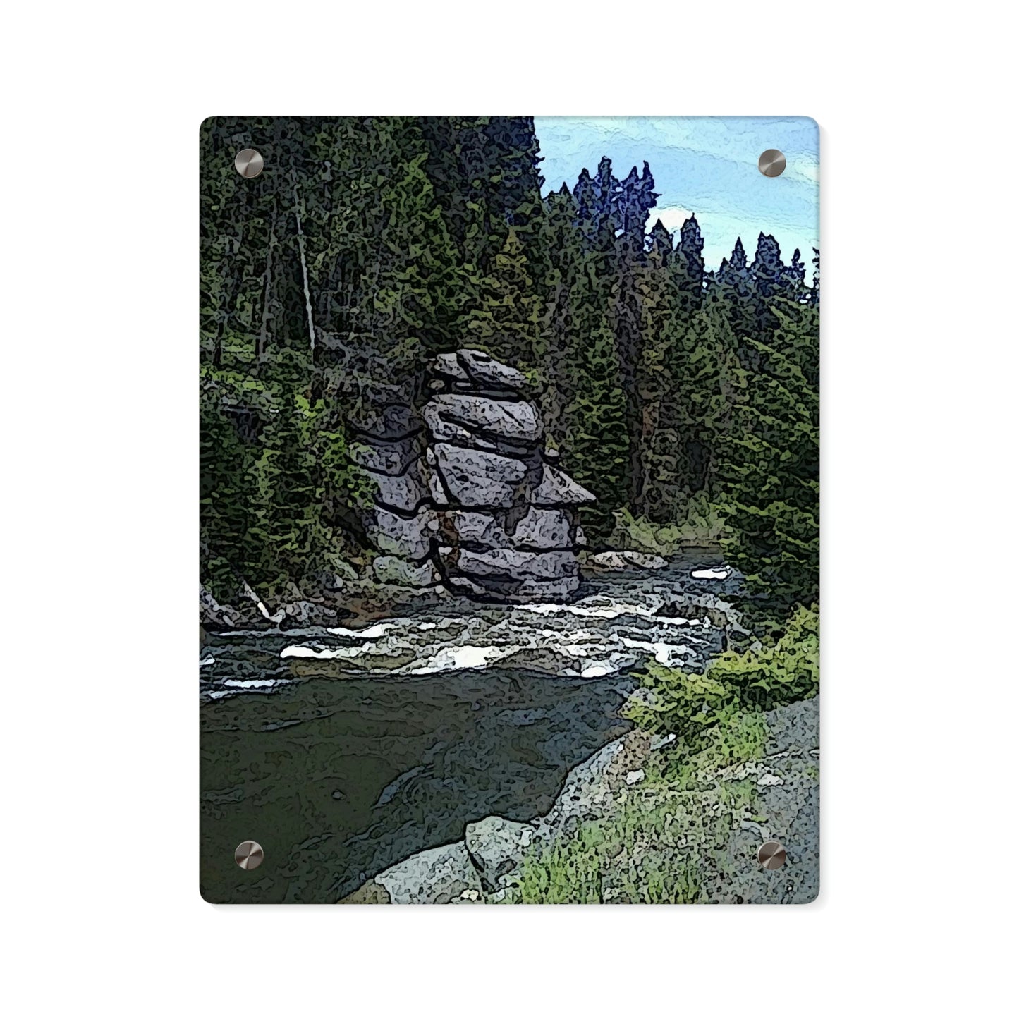 Acrylic Wall Art Panels ... "I Am Innocent" ... Tricky-Dick Immortalized ... Nixon Rock: Along The River ... Central Idaho, Summer 2020 ... Original Works ...