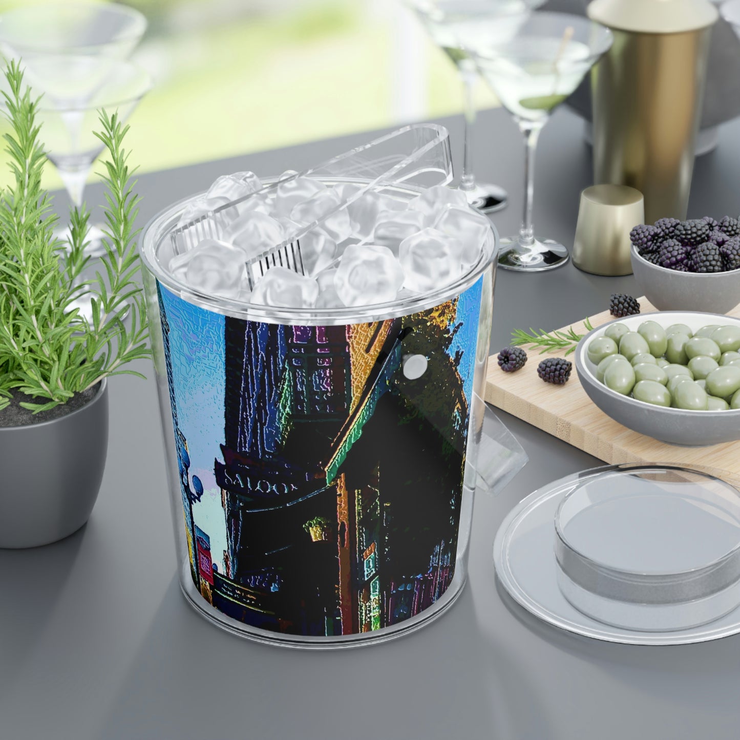 Ice Bucket with Tongs ...  Pioneer Square & Smith Tower ... 'That World Famous View' ... Colleague Supplied Photo ... Original Works ...