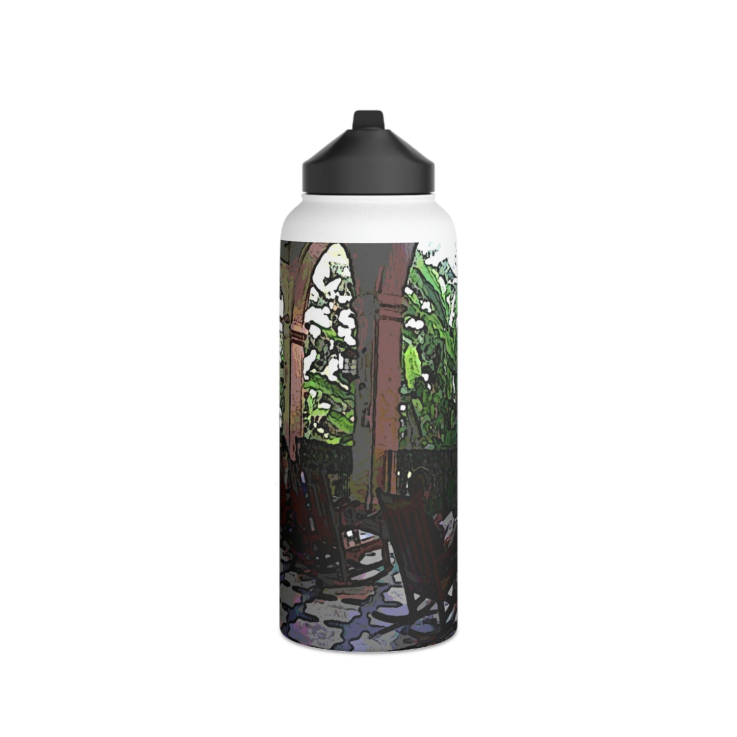 Stainless Steel Water Bottle, Standard Lid ... Lanai & Rocking Chairs At: 'The Pink Palace' ... The Royal Hawai'ian ... Honolulu, HI ... '27Oct2014' ... Original Works ...
